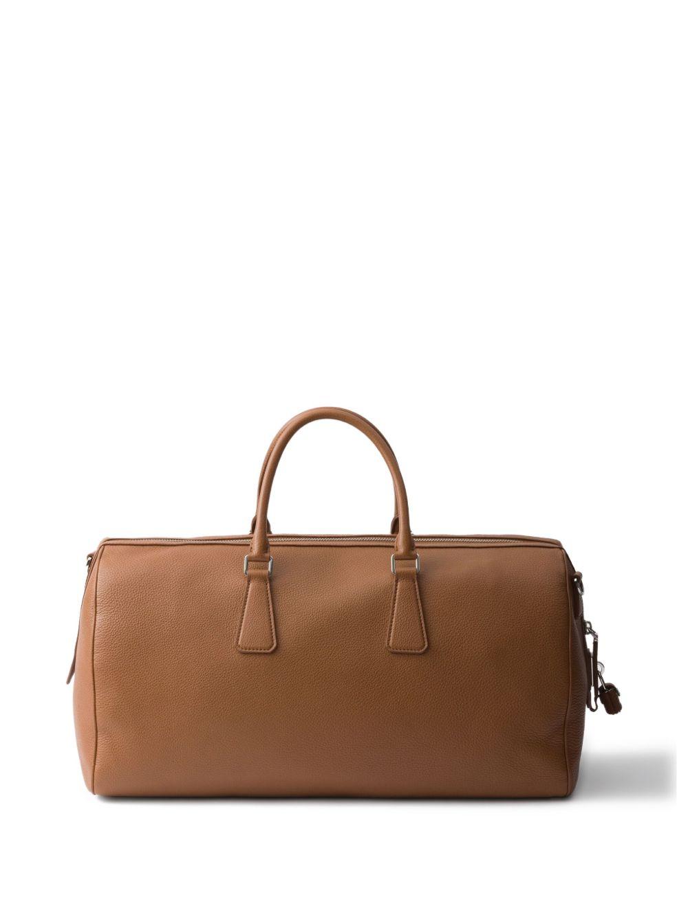 textured leather duffle bag Product Image
