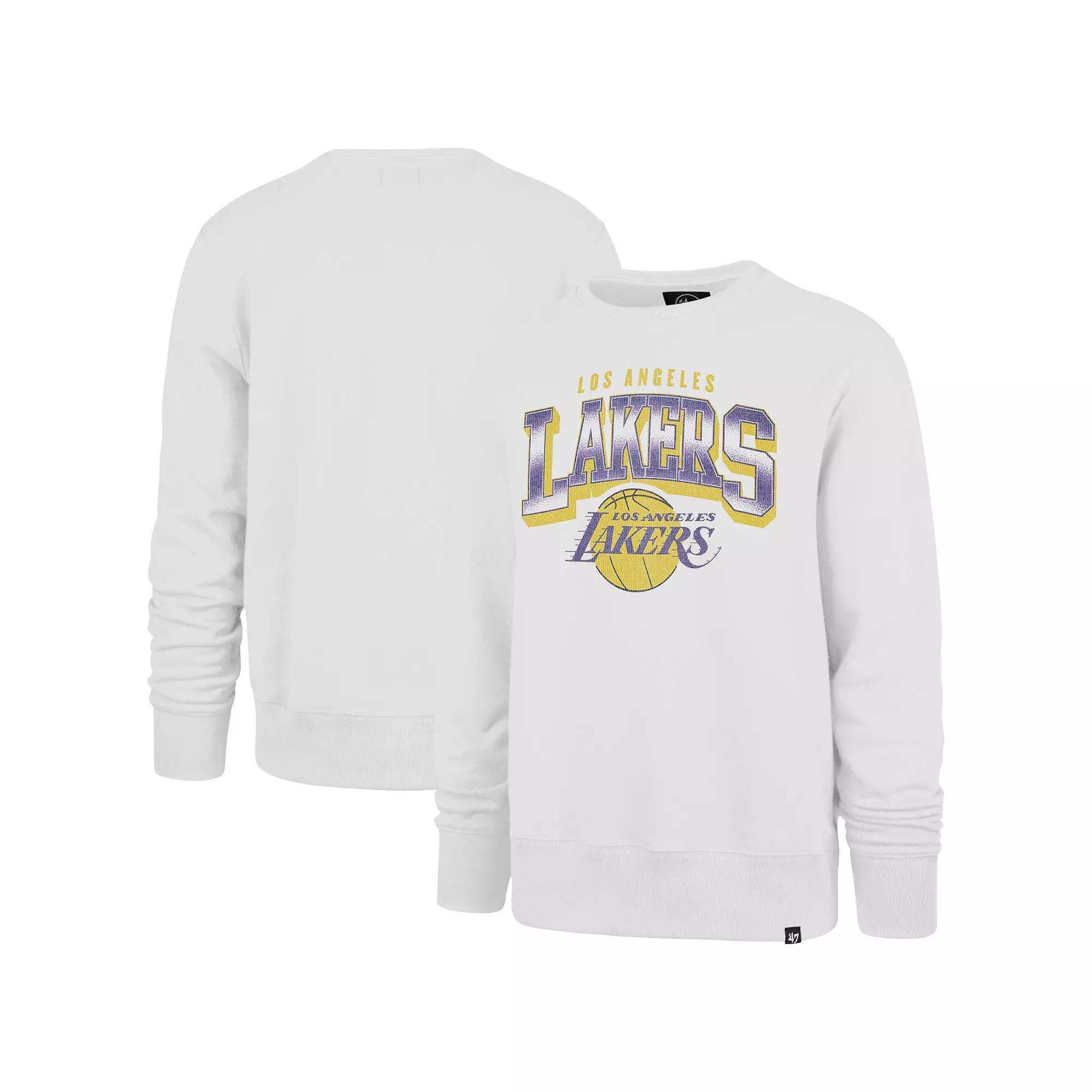 Men's '47 Cream Los Angeles Lakers Big & Tall Spotlight Headline Pullover Sweatshirt,  Product Image