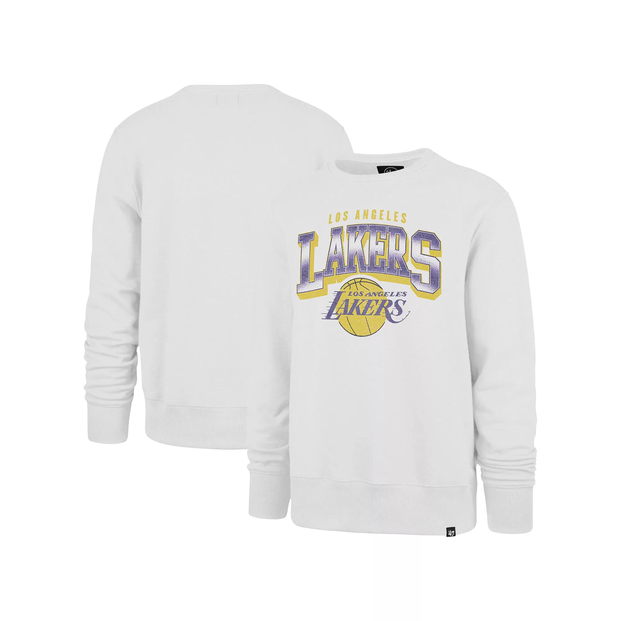 Men's '47 Cream Los Angeles Lakers Big & Tall Spotlight Headline Pullover Sweatshirt,  Product Image