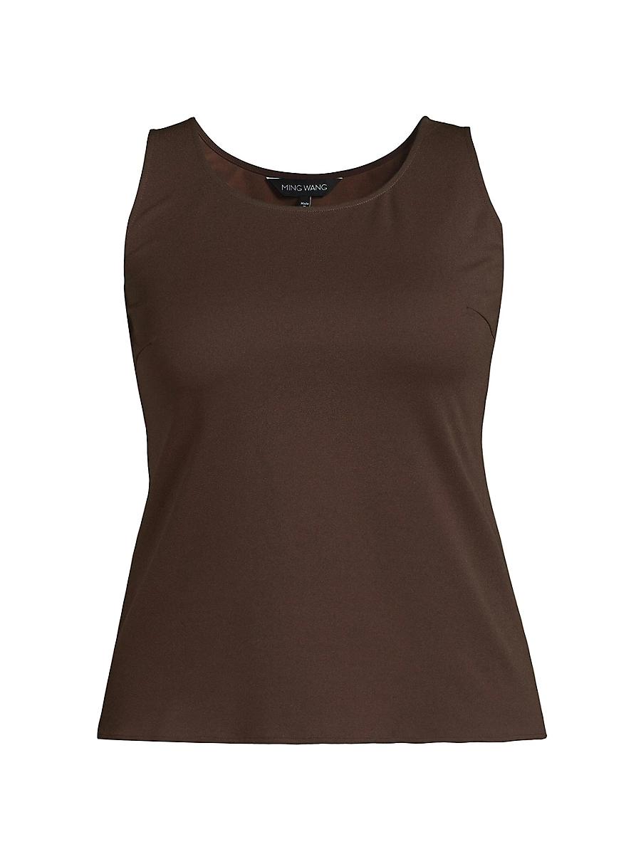 Womens Plus Stretch Crepe Scoopneck Tank Top Product Image