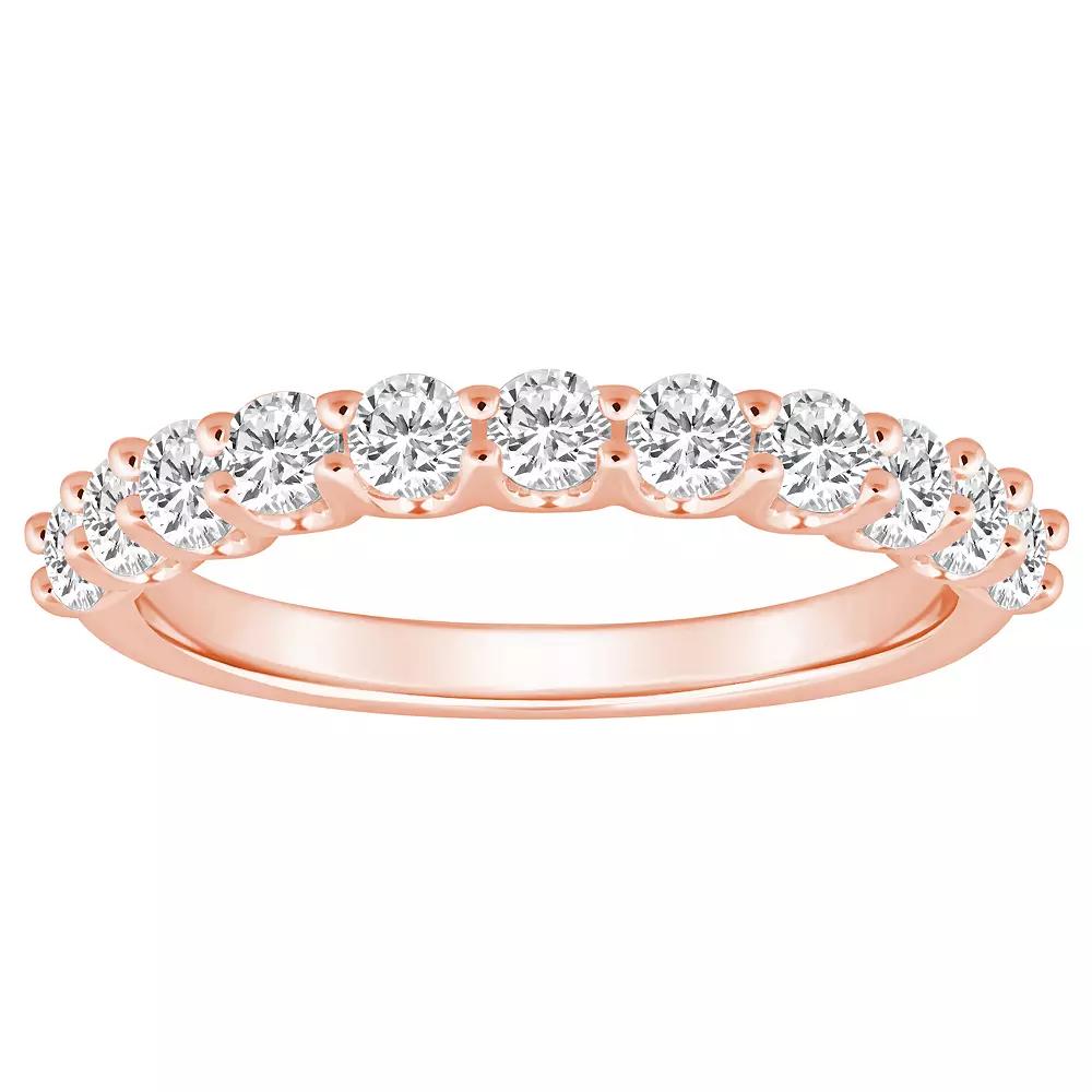 Alyson Layne 14k Gold 1 1/10 Carat T.W. Diamond 11-Stone Wedding Band, Womens Pink Product Image