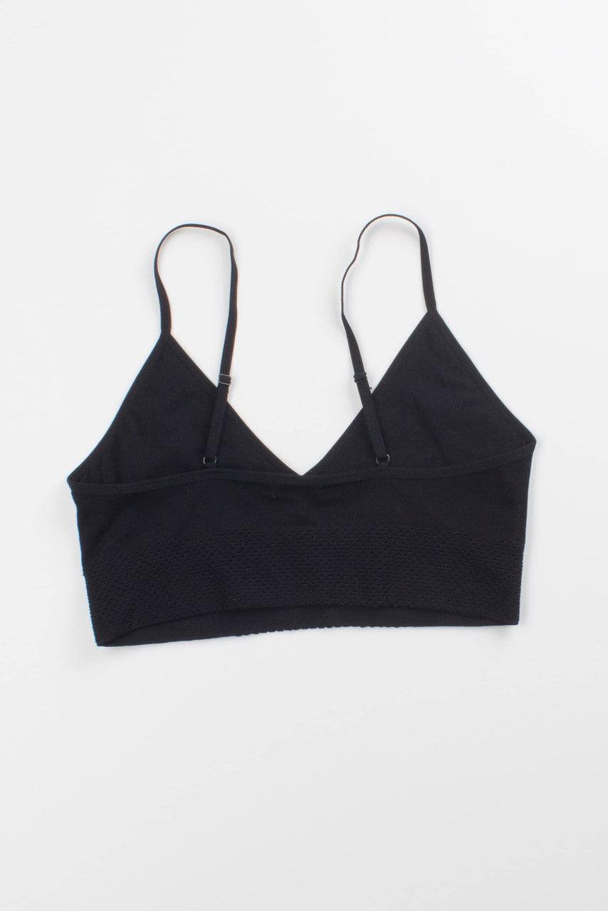 Black Seamless Floral Net Bralette Product Image