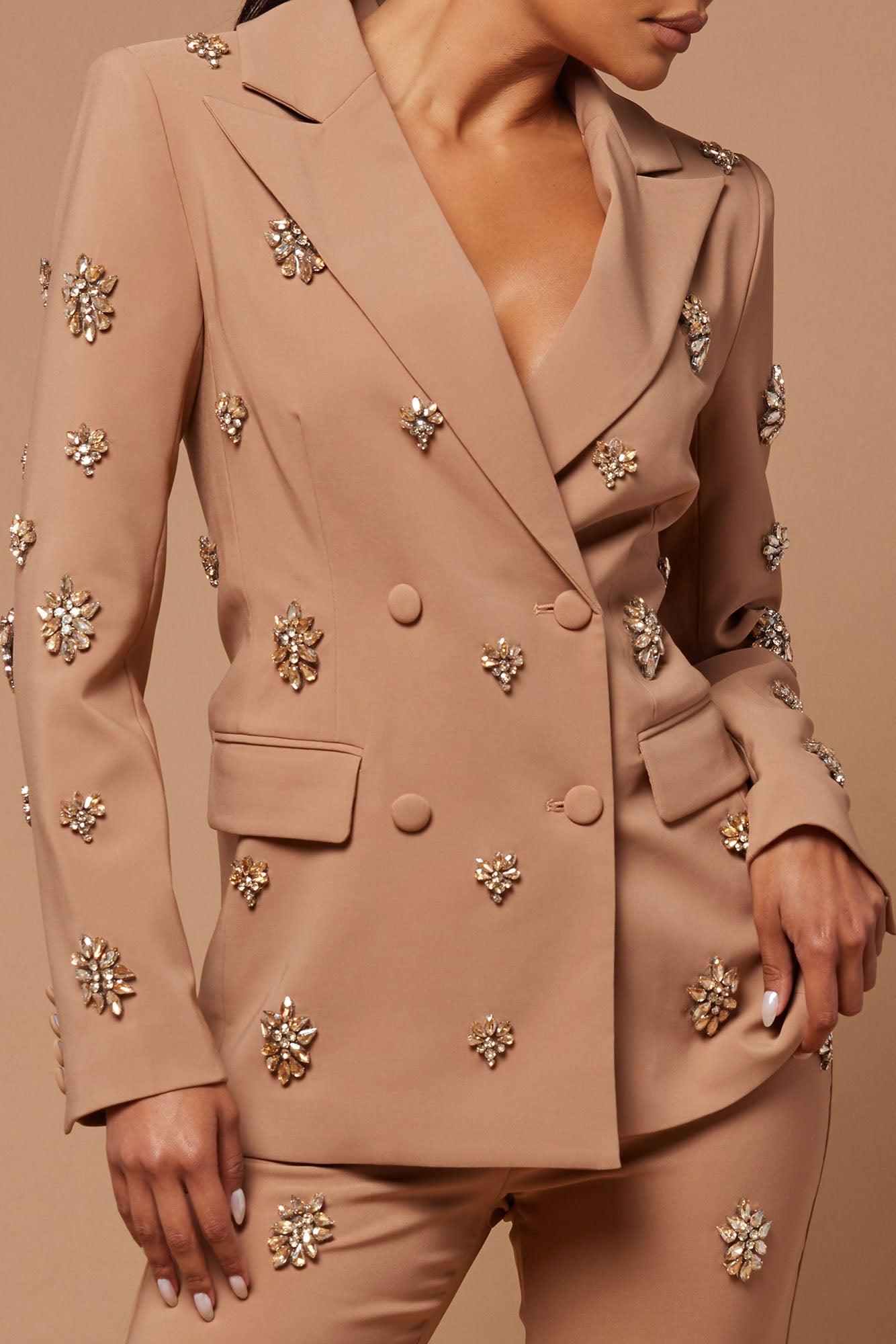 Verona Embellished Jacket - Mocha Product Image