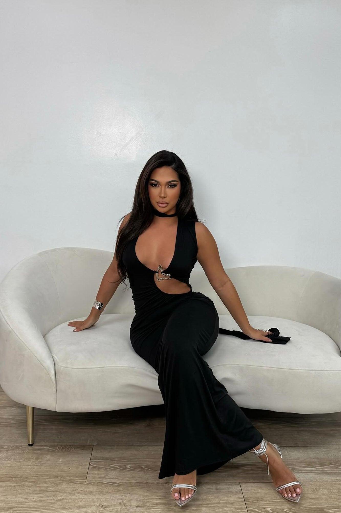 Saree Maxi Dress - Black Product Image