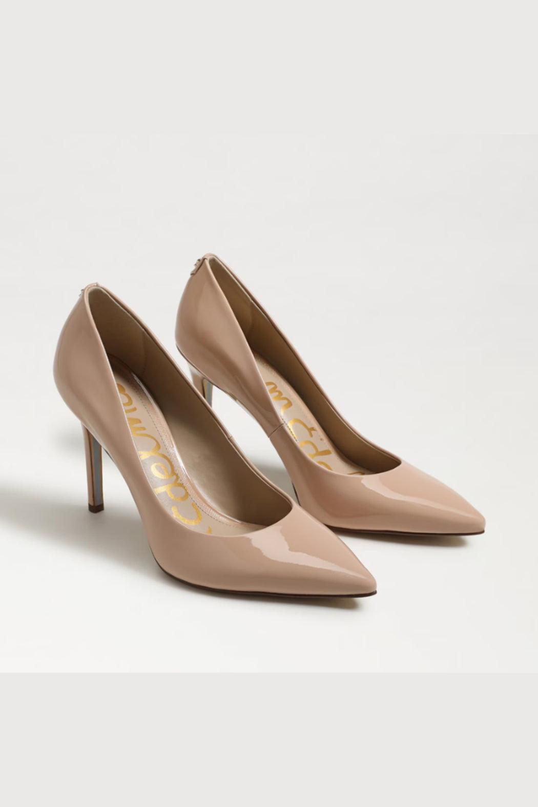 Hazel Pointed Toe Pump- Beige Patent Product Image