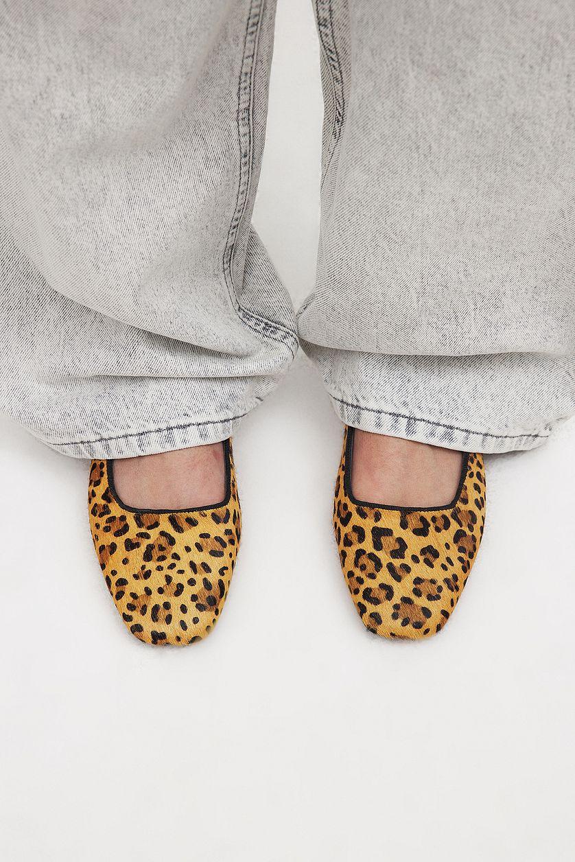 Printed Leather Ballerinas Product Image