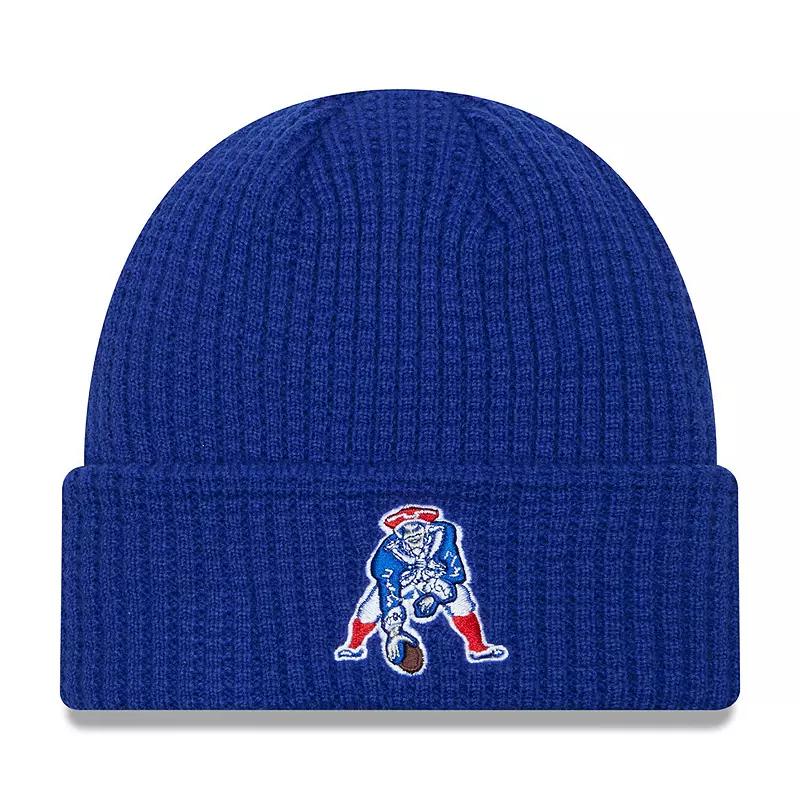 Mens New Era New England Patriots Historic Prime Cuffed Knit Hat, Blue Product Image
