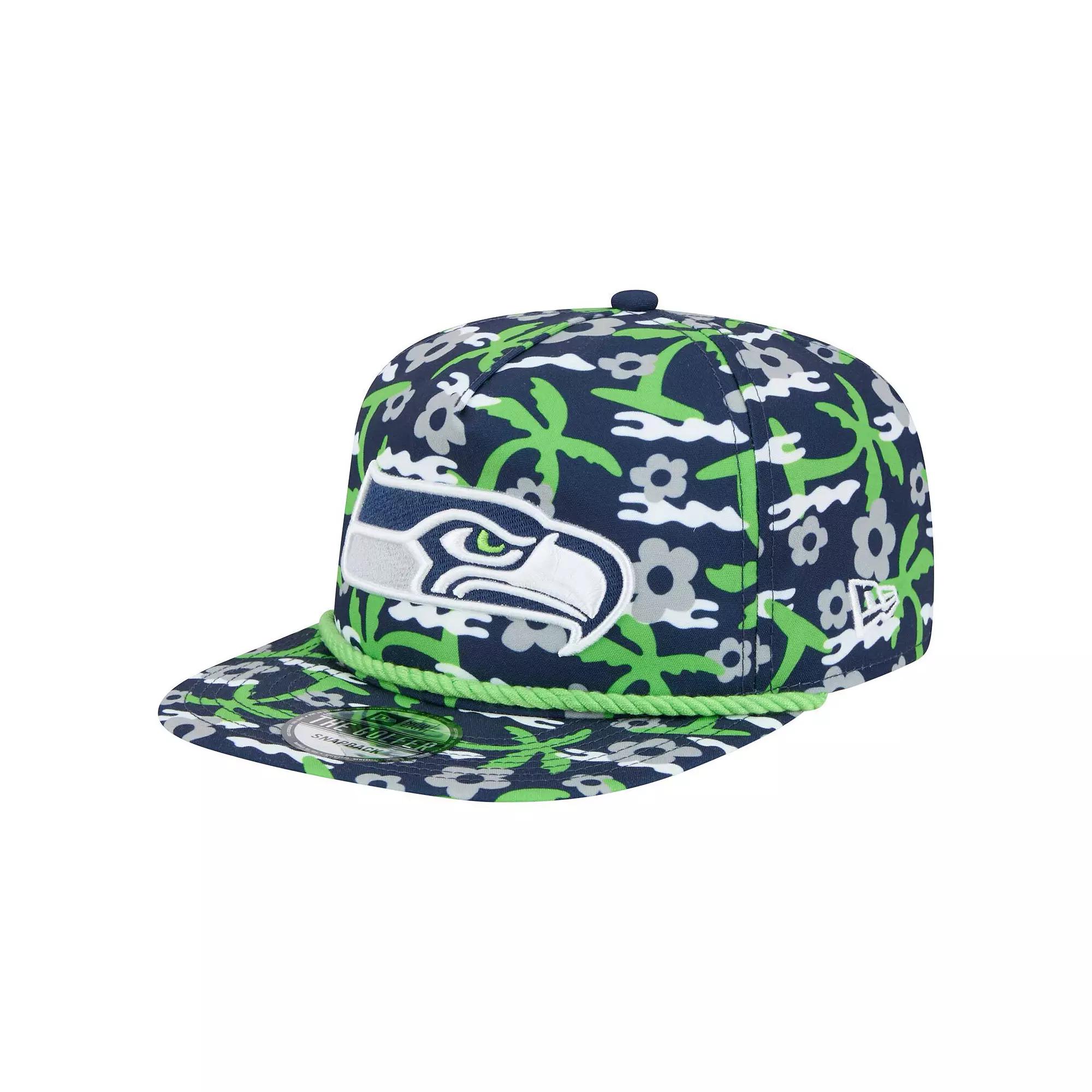 Men's New Era Navy Seattle Seahawks Wakey Wakey Golfer Snapback Hat, Blue Product Image