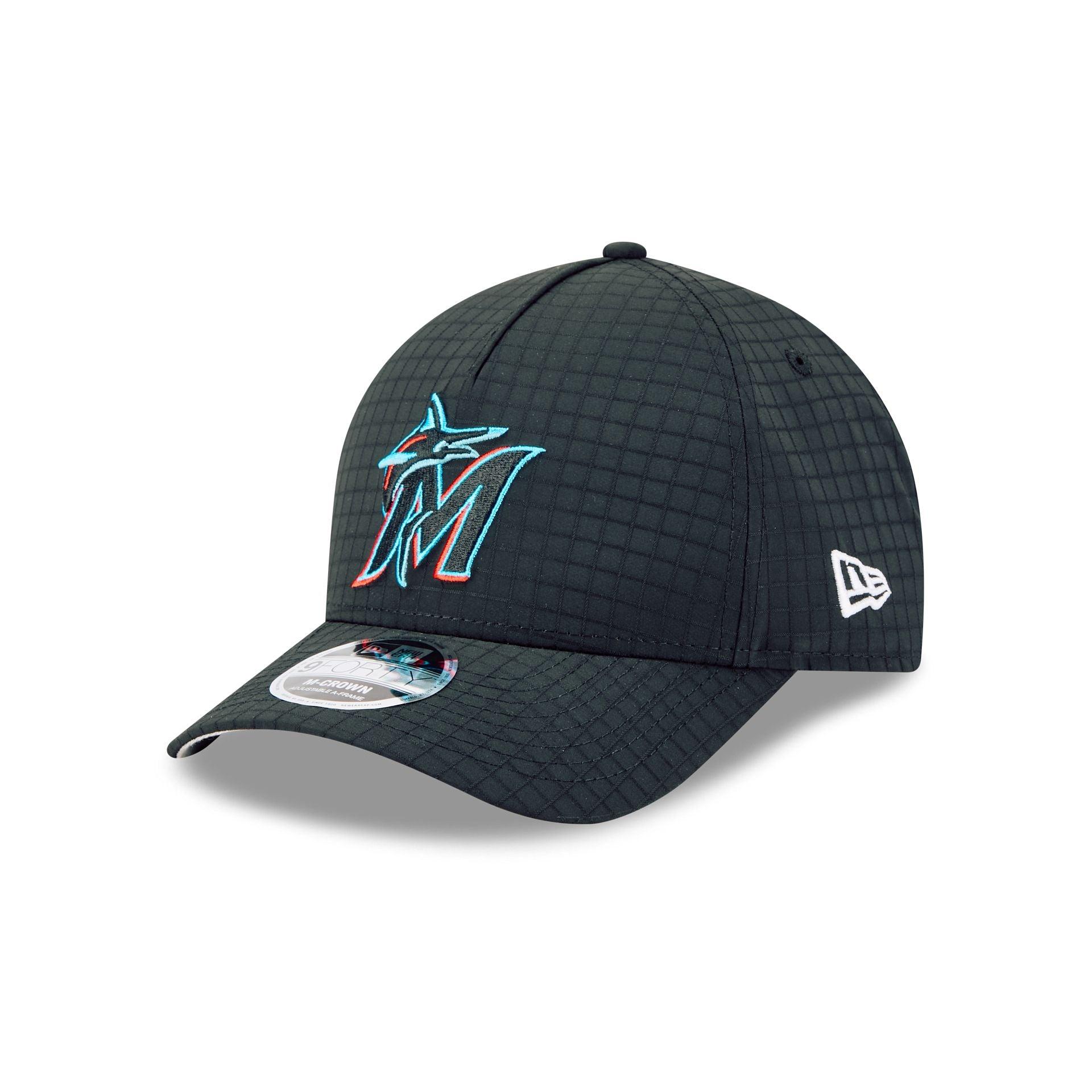 Miami Marlins Ripstop 9FORTY M-Crown A-Frame Snapback Hat Male Product Image