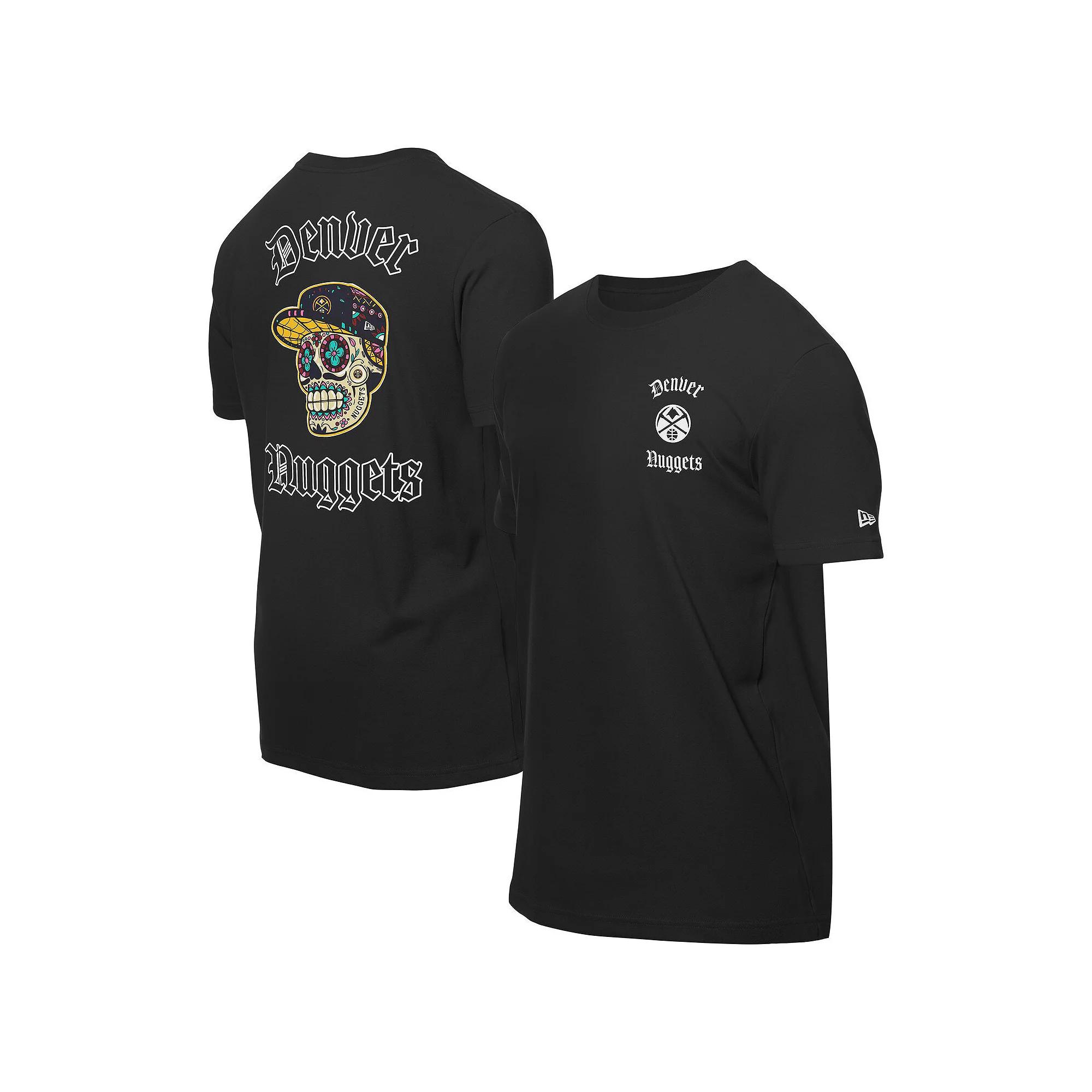 Men's New Era Black Denver Nuggets Sugar Skulls T-Shirt, Size: Medium, Nug Black Product Image