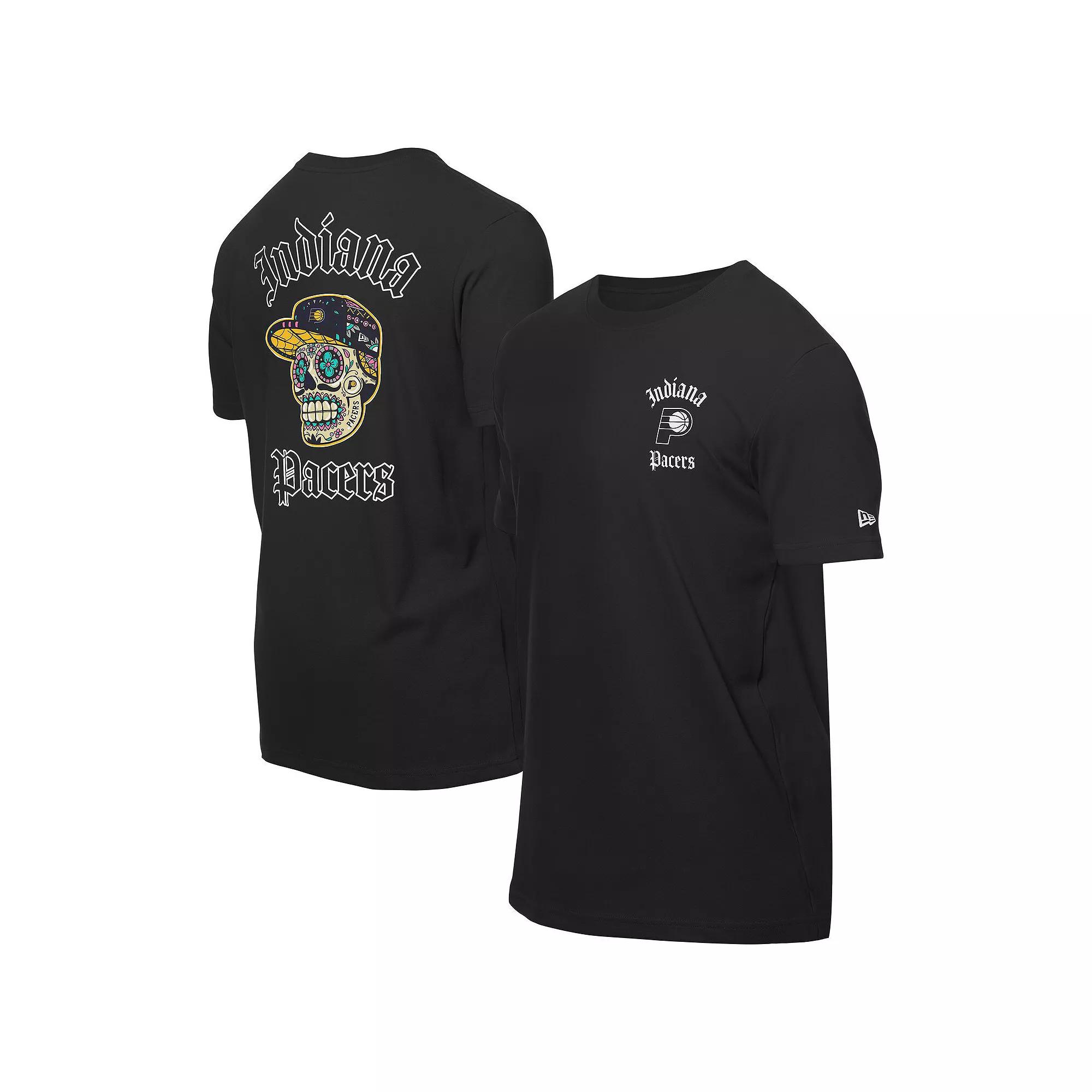 Men's New Era Black Indiana Pacers Sugar Skulls T-Shirt,  Product Image