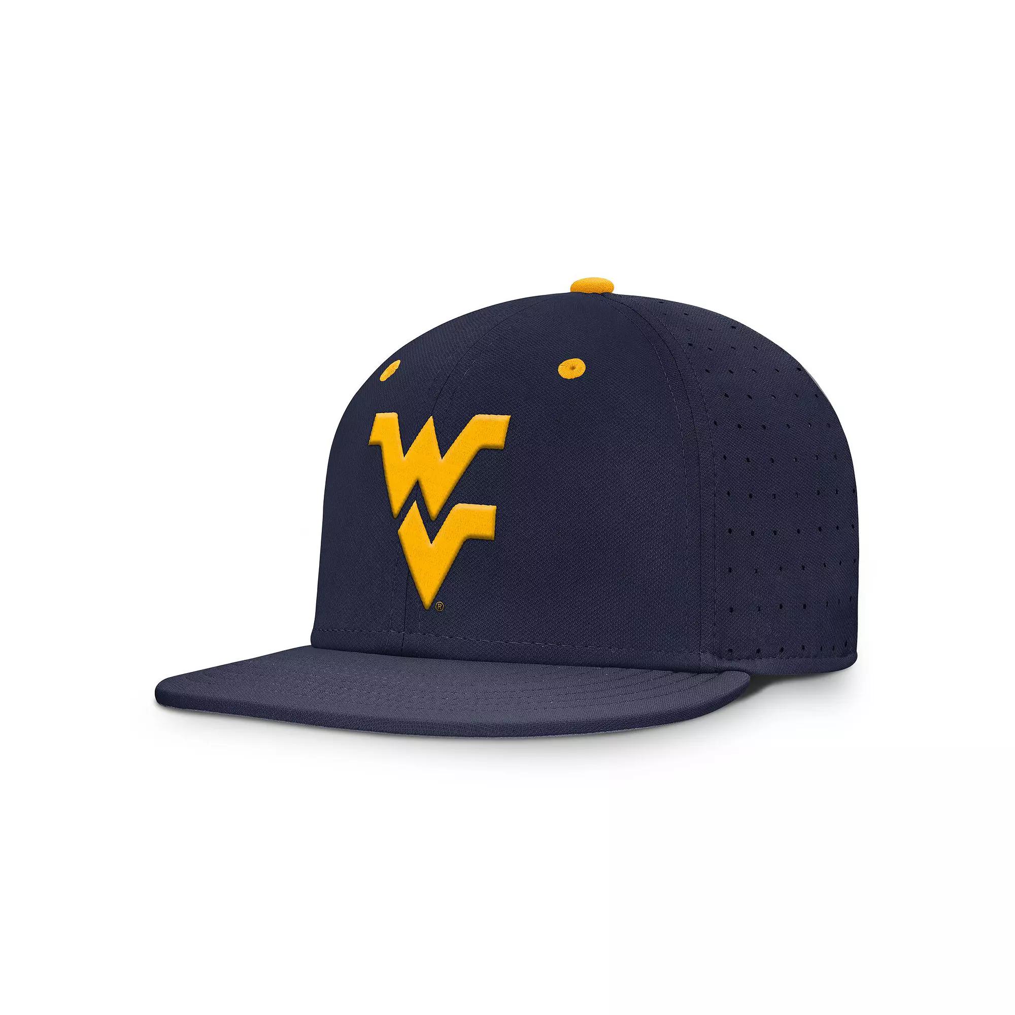 Men's Nike Navy West Virginia Mountaineers On-Field Dugout True Performance Fitted Hat,  Product Image