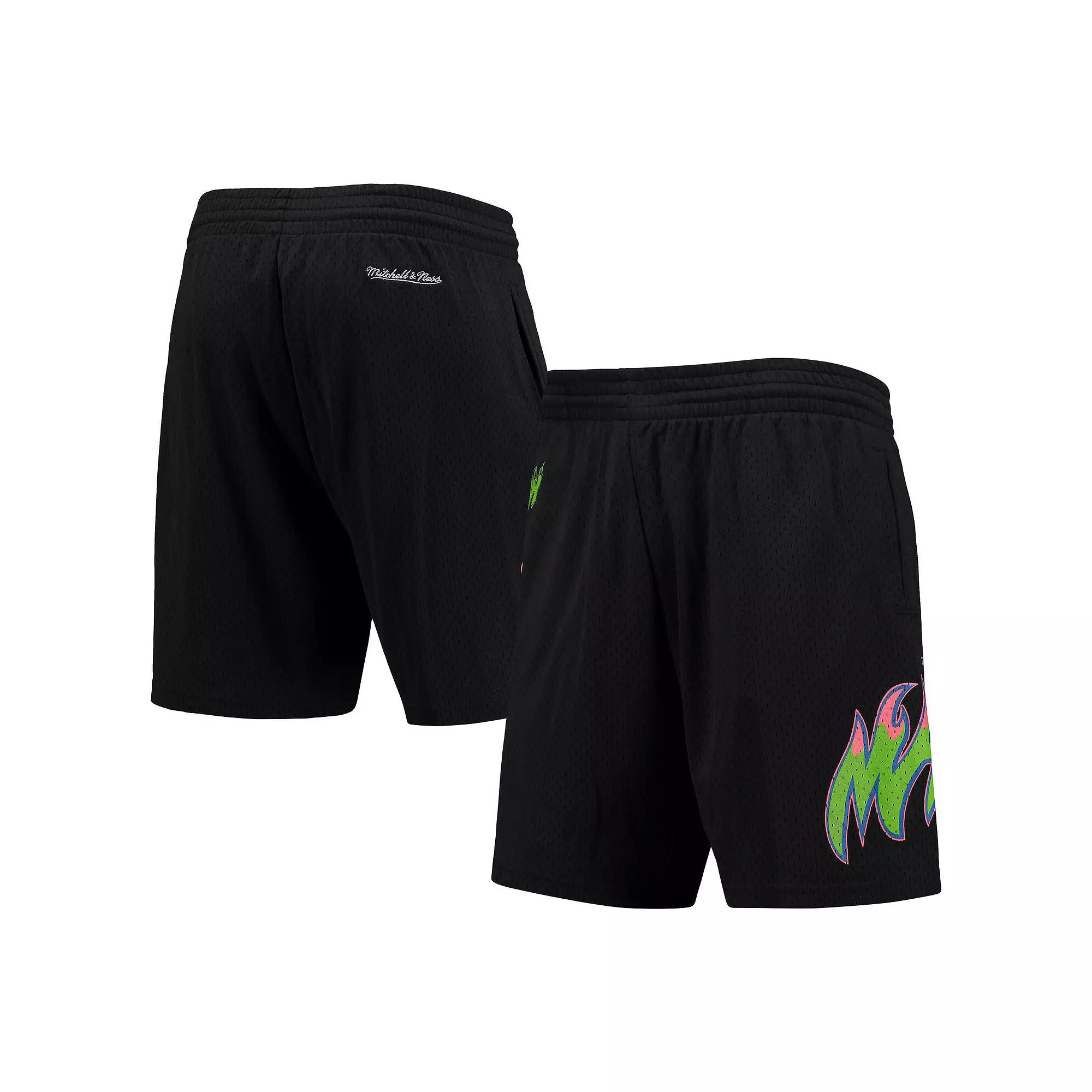 Men's Mitchell & Ness Black Miami Heat Hardwood Classics Color Bomb Energy Shorts, Size: XL Product Image