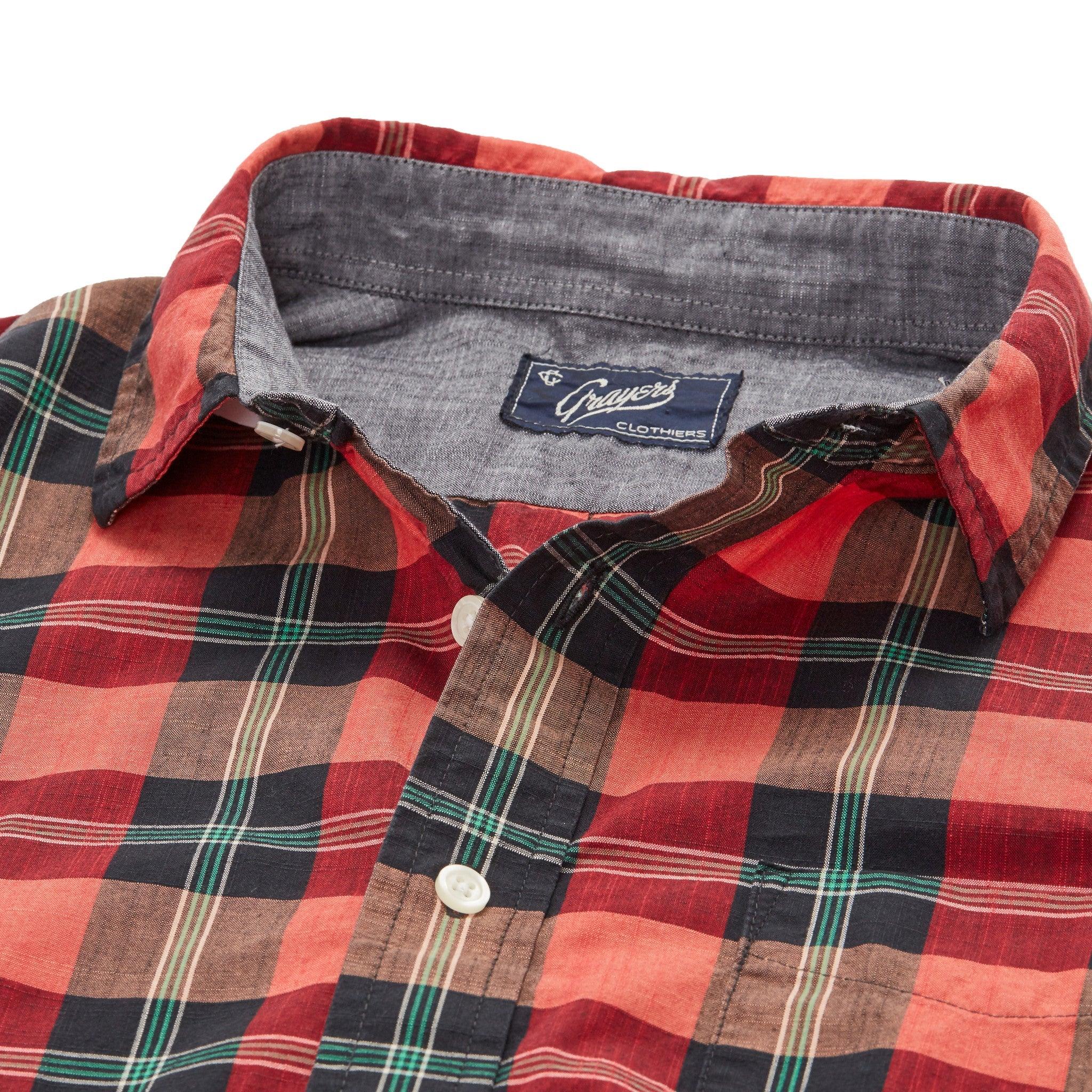 Slub Poplin Shirt - Red Black Green (Final Sale)* Product Image