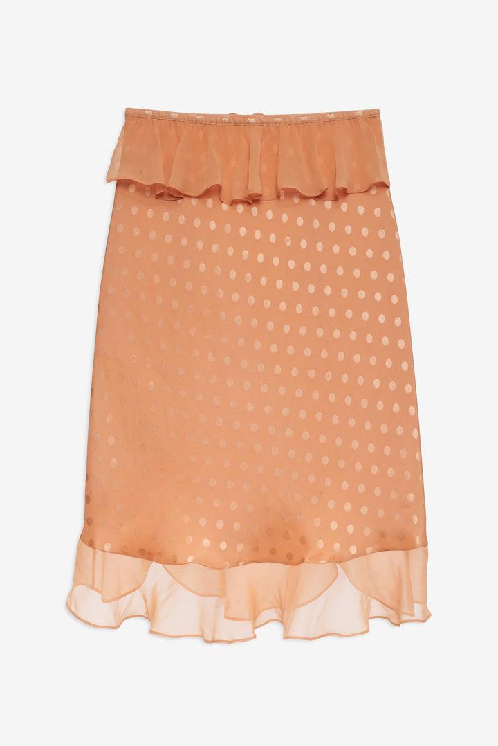Glimmer Rosebud Midi Skirt — Rose Gold Product Image