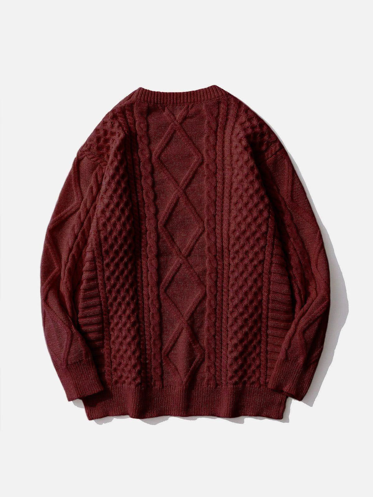 Aelfric Eden Retro 90s Cable Knit Sweater Product Image