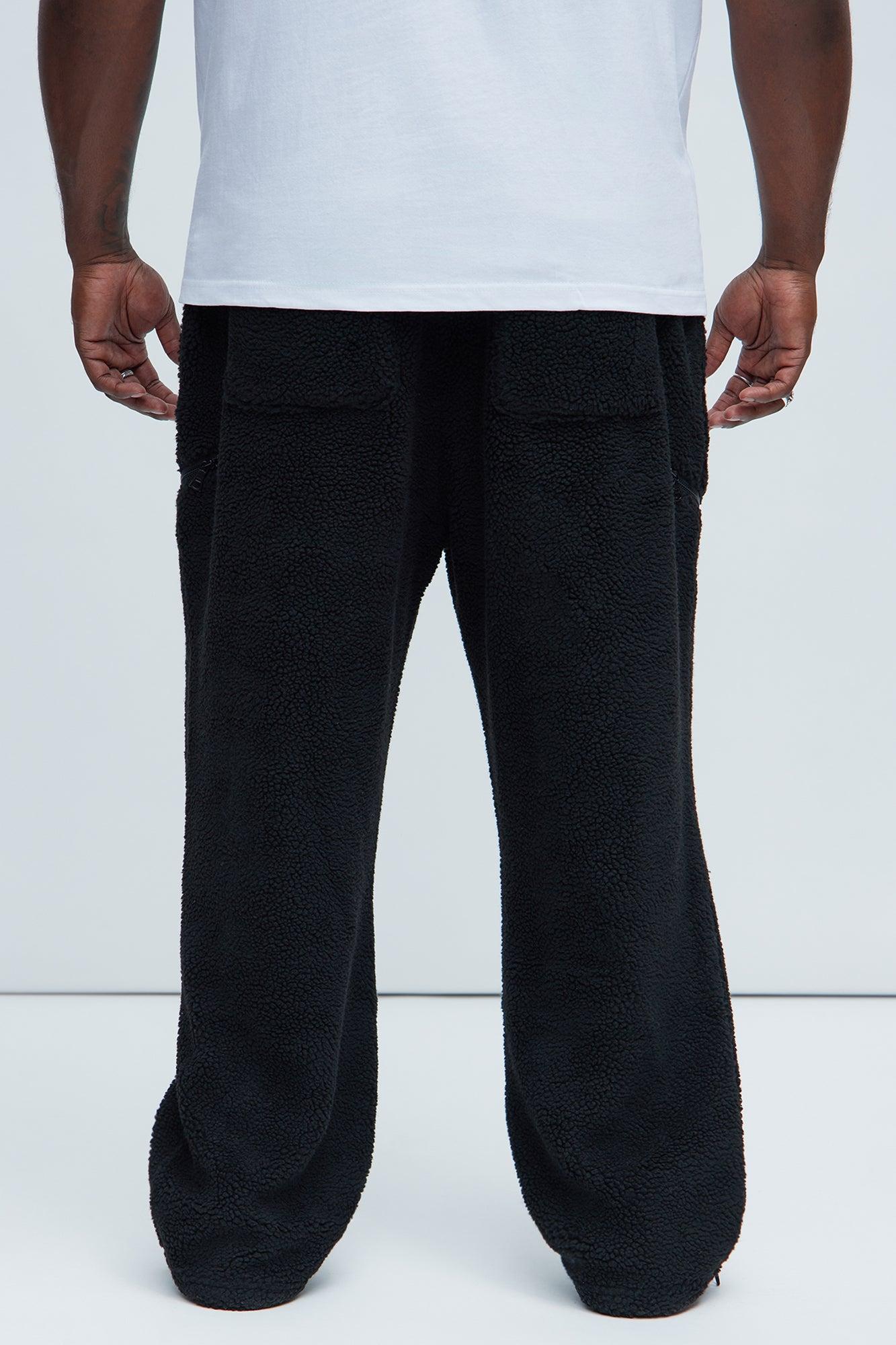 Axel Polar Fleece Zip Straight Sweatpants - Black Product Image