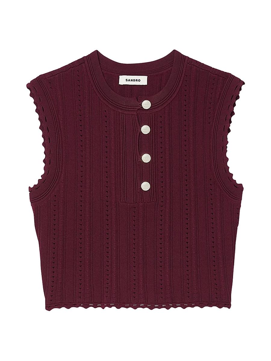 Womens Sleeveless Short Jumper Product Image