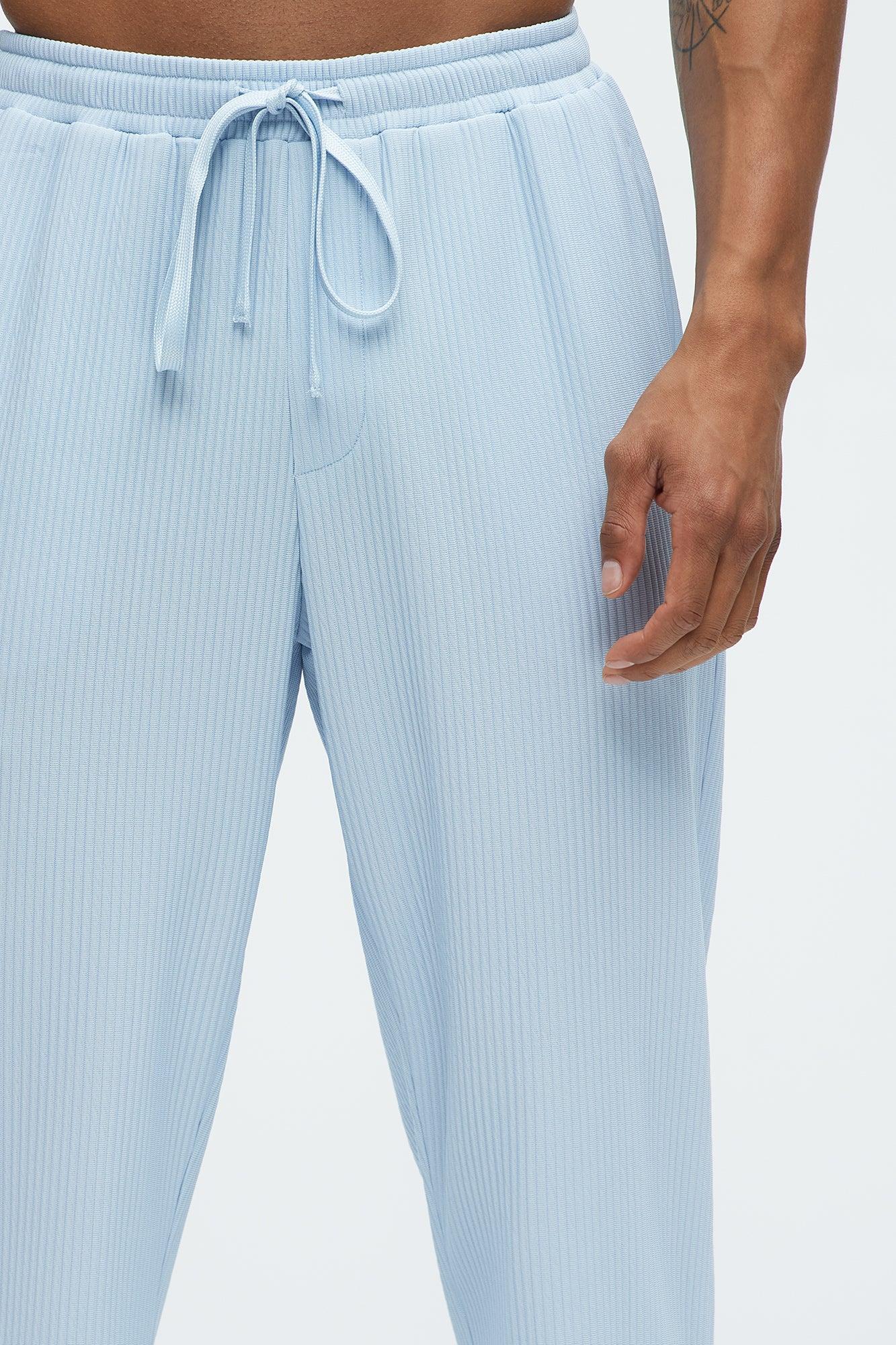 Show Up Slim Slit Pants - Light Blue Product Image