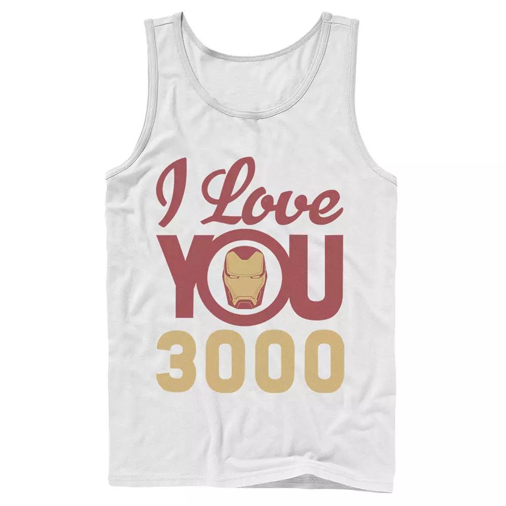 Men's Marvel Avengers Endgame Iron Man "I Love You 3000" Helmet Logo Tank Top,  Product Image