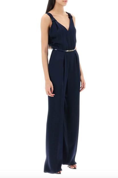 Max Mara Pino Satin Navy Jumpsuit Product Image