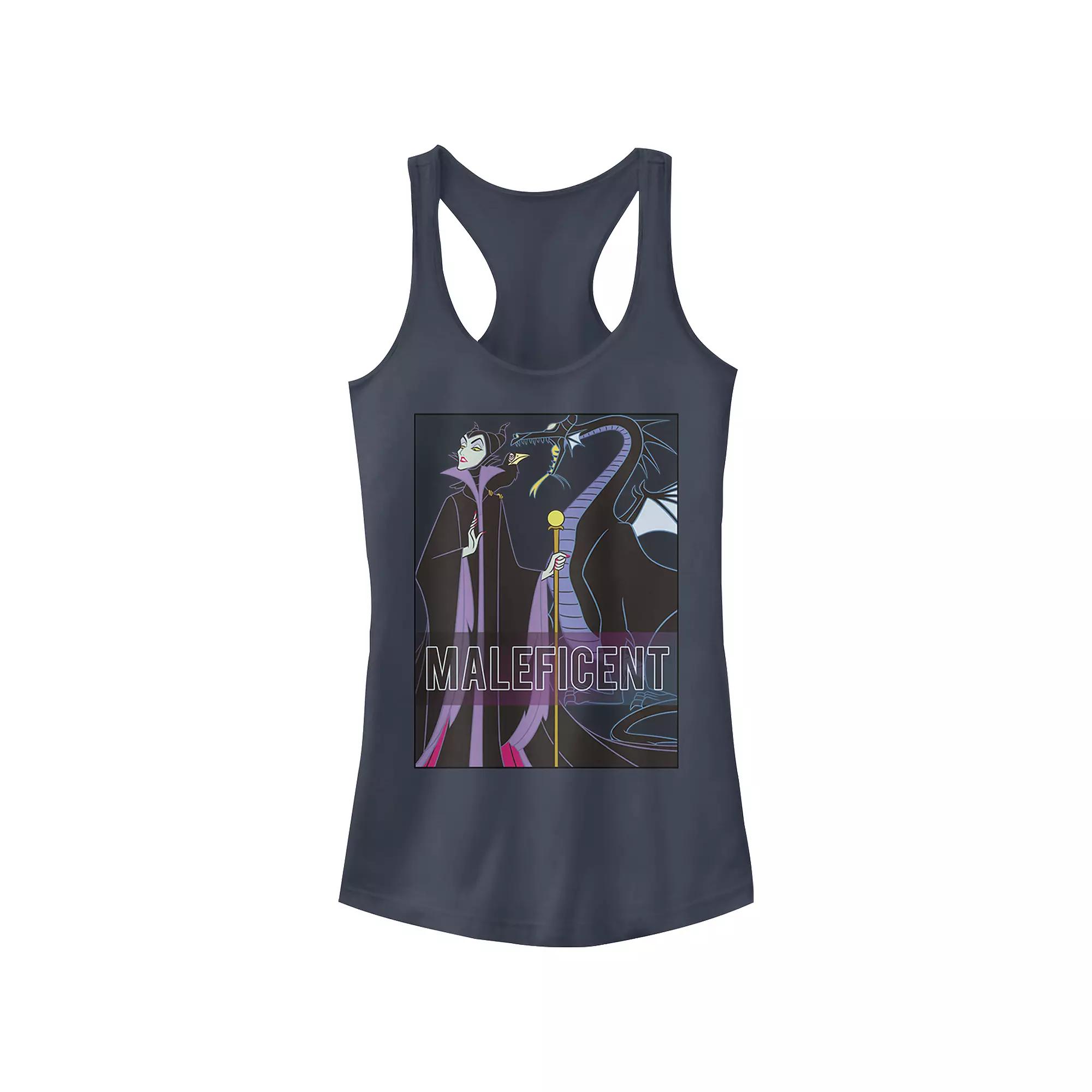 Disney Villains Sleeping Beauty Maleficent With Dragon Juniors' Racerback Tank Top, Girl's,  Product Image