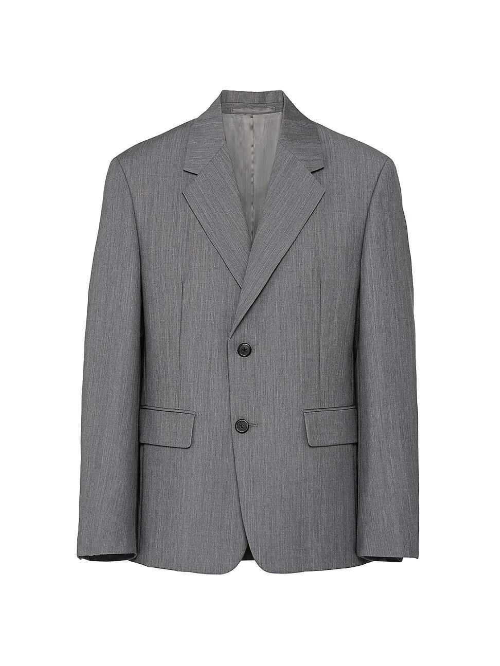 Mens Single-Breasted Mohair Wool Jacket Product Image