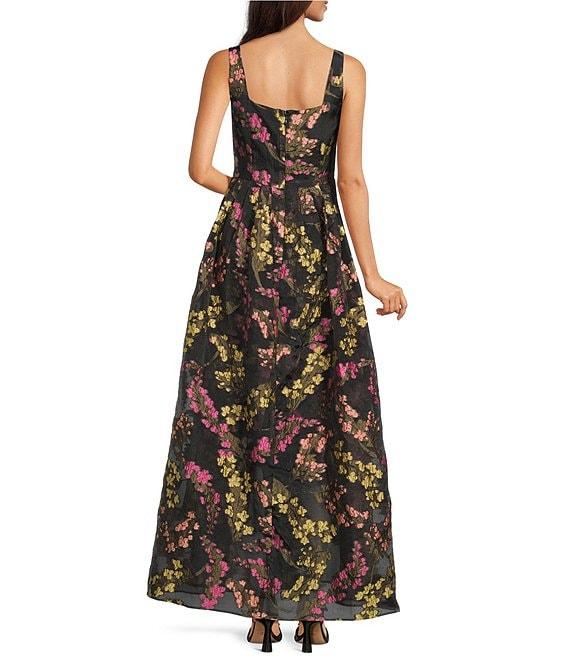 Alex Marie Cecilia Floral Jacquard Square Neck Sleeveless Gown Product Image