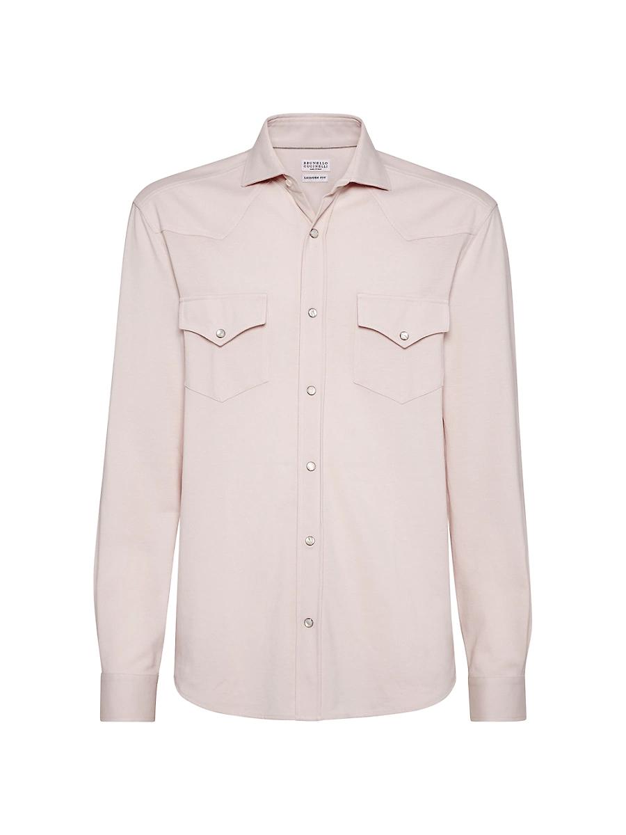 Mens Cotton Piqu Western Shirt Product Image