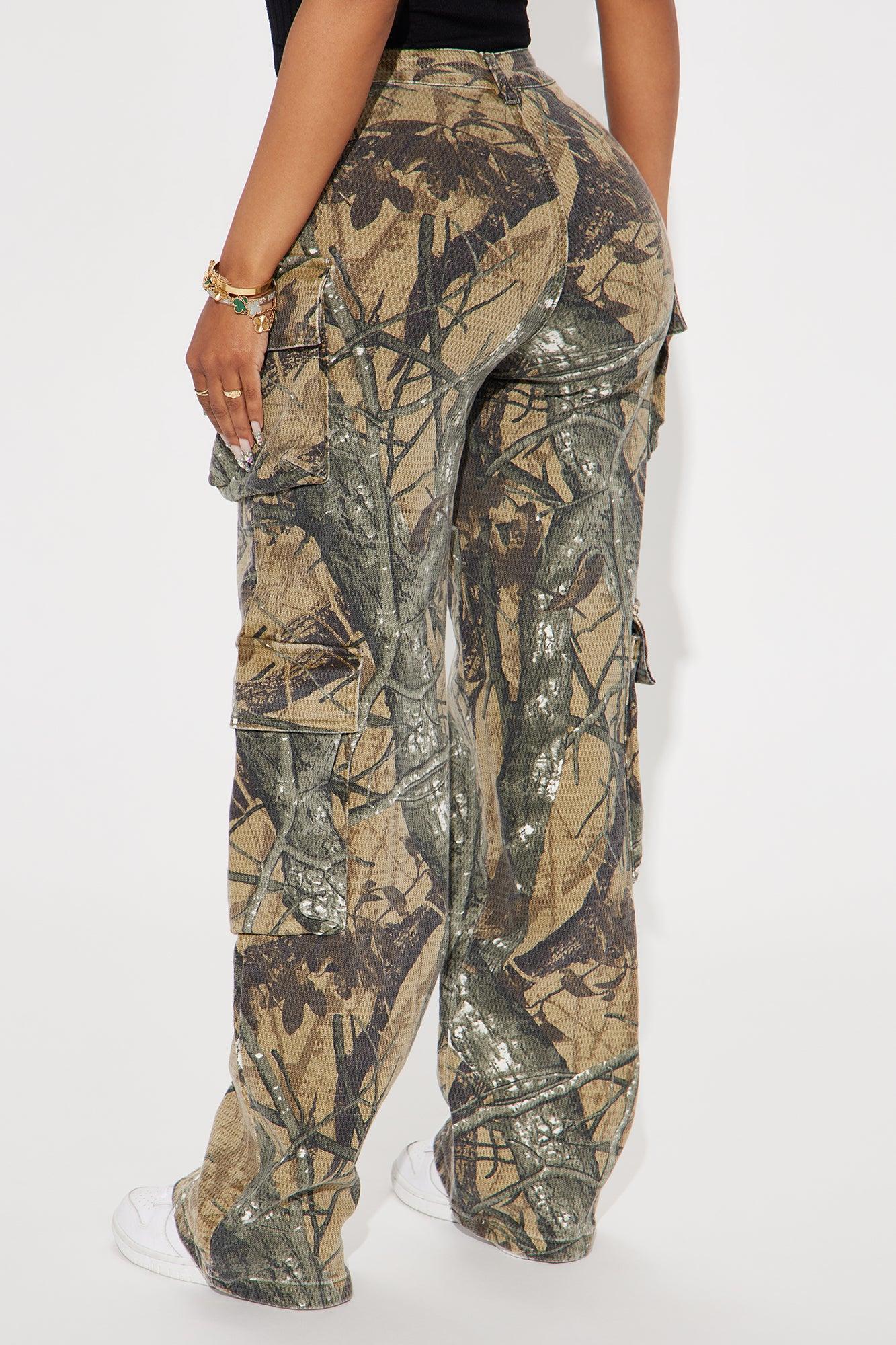 Feeling Rebellious Mid Rise Camo Cargo Pant - Olive/combo Product Image