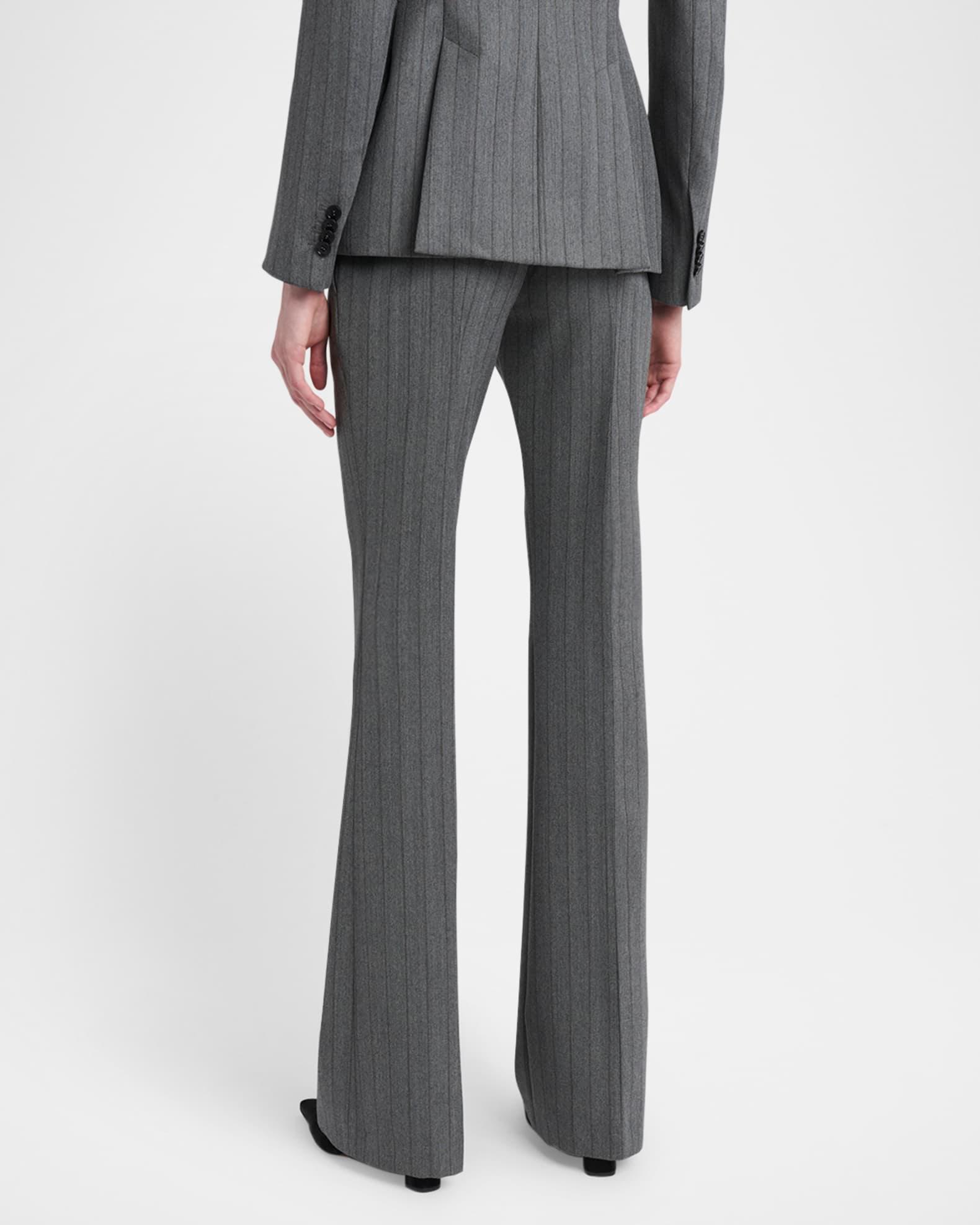 Herringbone Wool Flare Trousers Product Image
