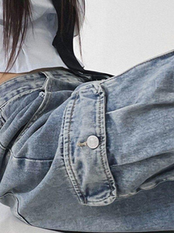 Pocket Patch Boyfriend Fit Cargo Jeans Product Image