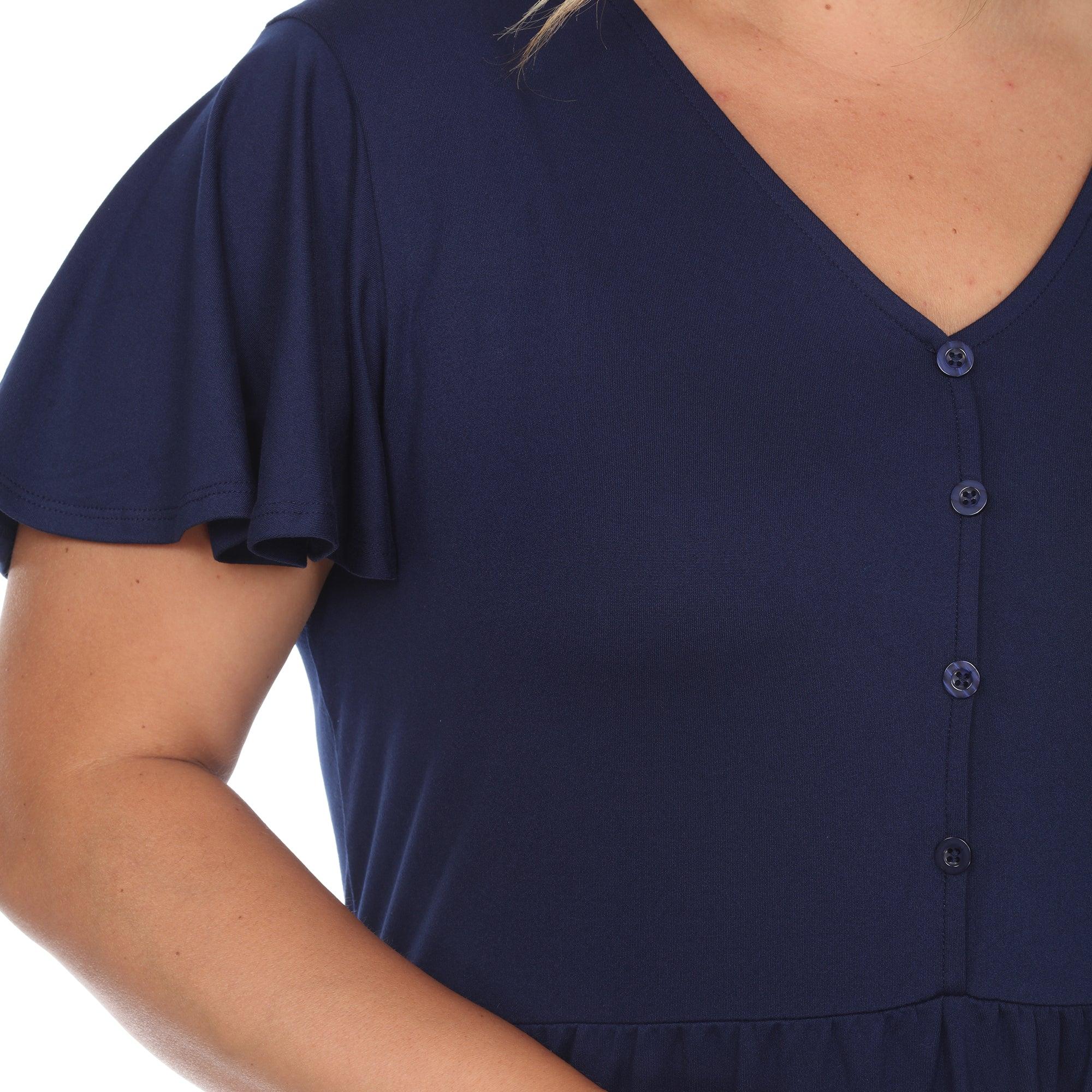 Short Sleeve V-neck Tiered Midi Dress - Plus Product Image