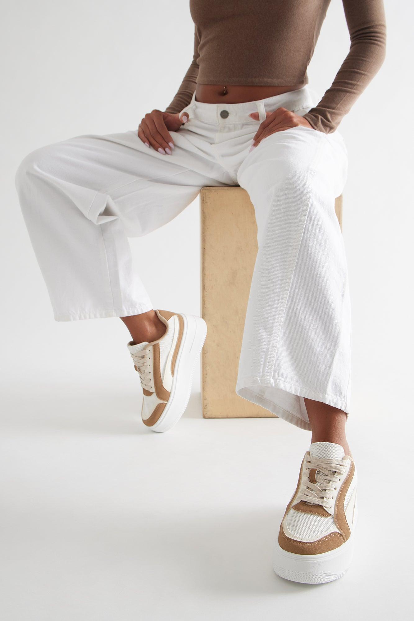 Dodge Platform Sneakers - Nude/combo Product Image