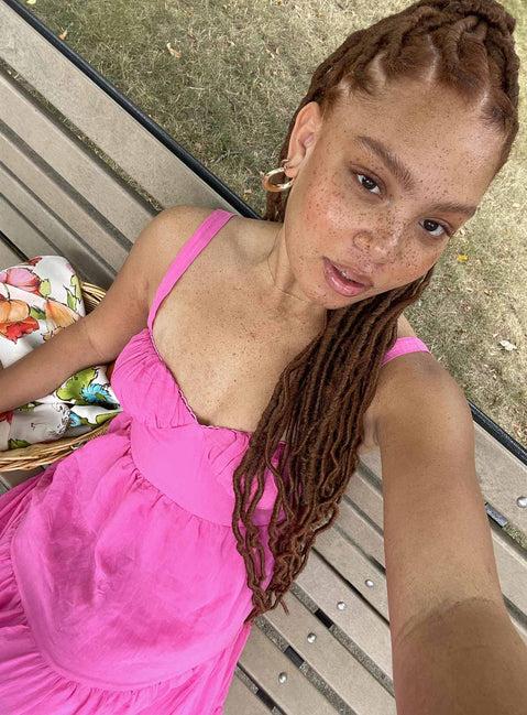 Joella Midi Dress Pink Product Image