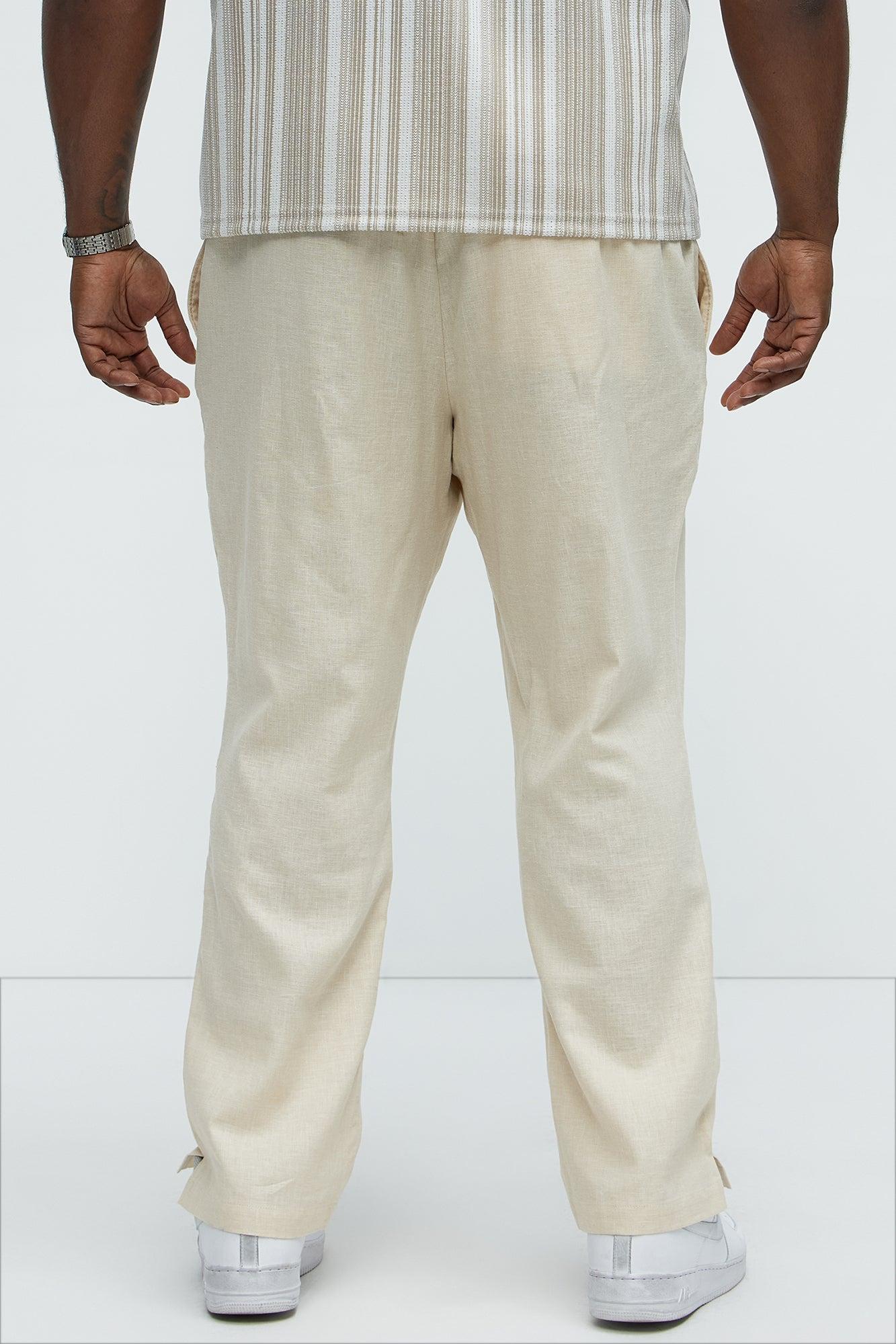 Bahamas Linen Slim Pull On Pants - Khaki Product Image