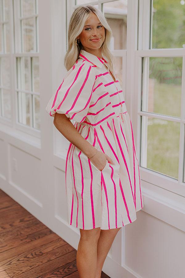 Sweet Stripes Babydoll Mini Dress Product Image