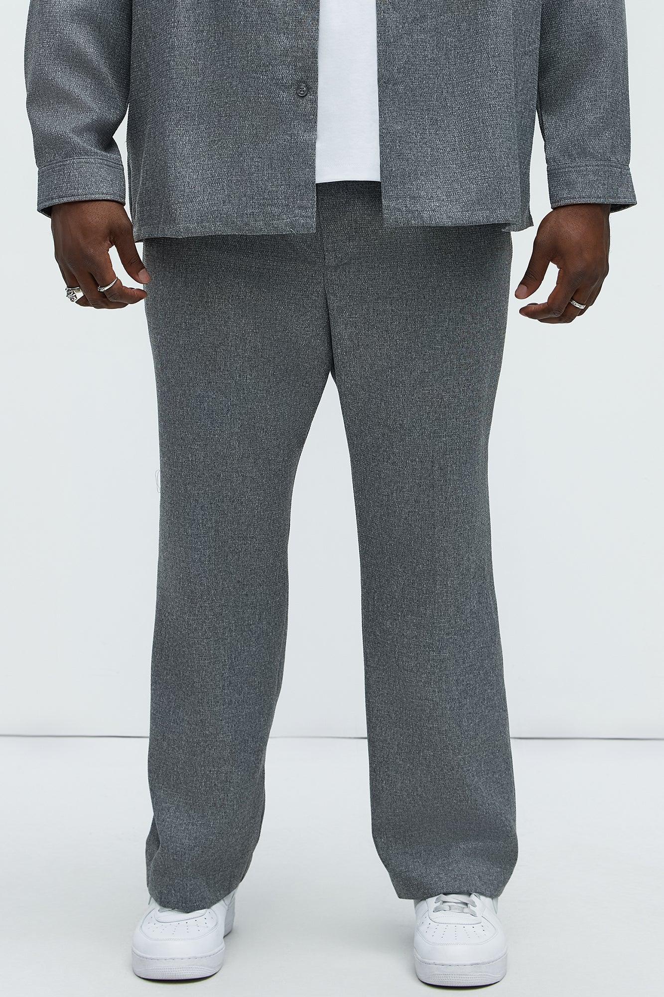Kerr Pleated Straight Trousers - Grey Product Image
