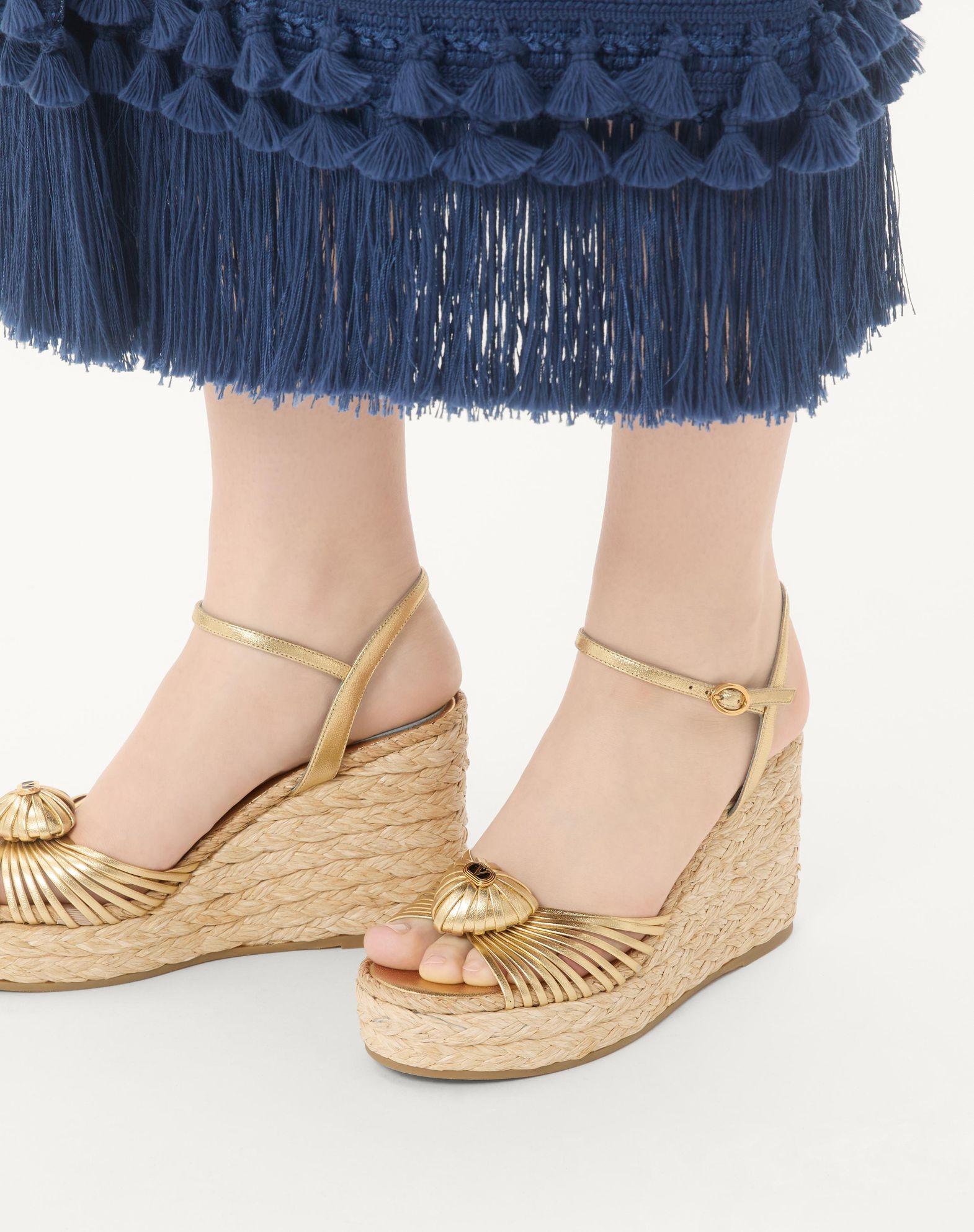 ROYAL WEDGE SANDAL IN LAMINATED NAPPA LEATHER 100MM Product Image