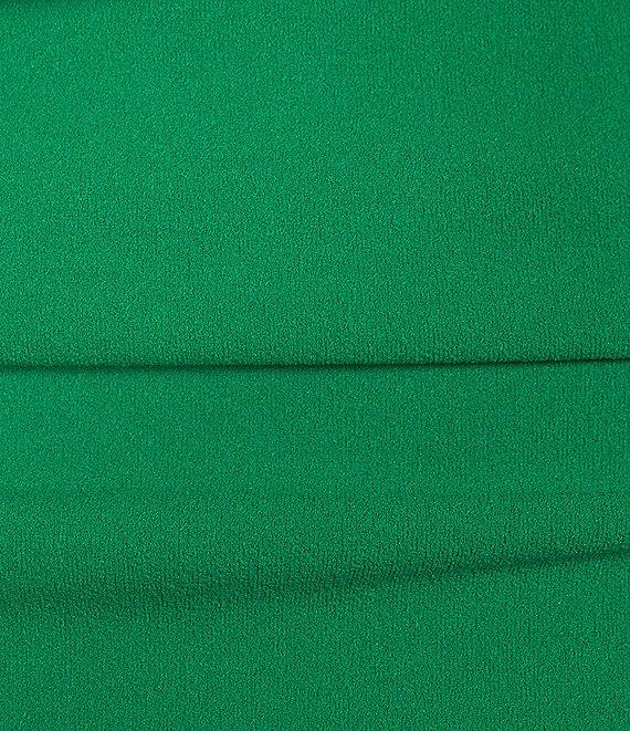 Gibson & Latimer Crepe Knit Asymmetric Neck One Shoulder Off-the-Shoulder Short Sleeve Ruched Sheath Midi Dress Product Image