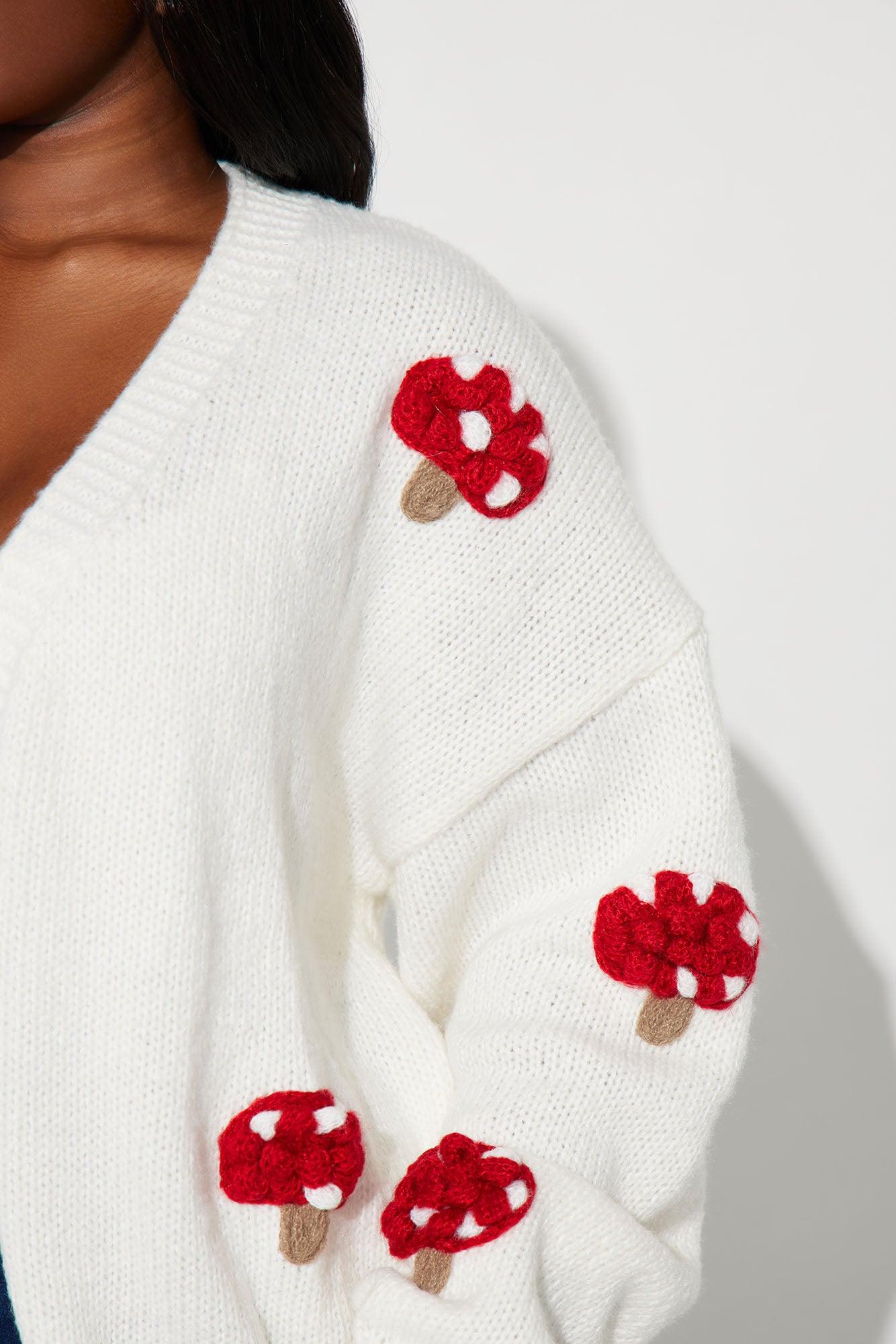 Happy Feel Mushroom Cardigan - Ivory/combo Product Image