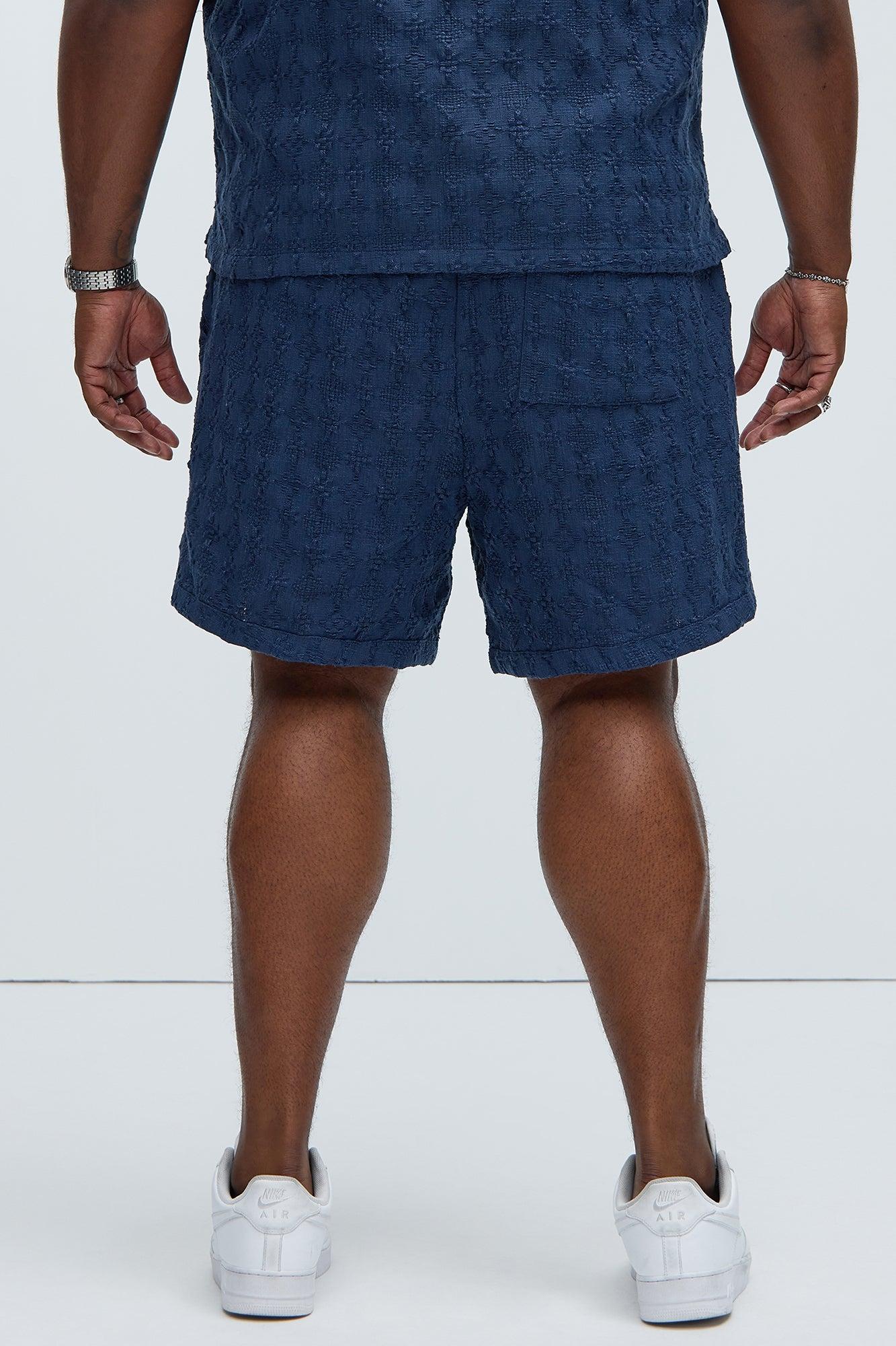 Mav Textured Shorts - Navy Product Image