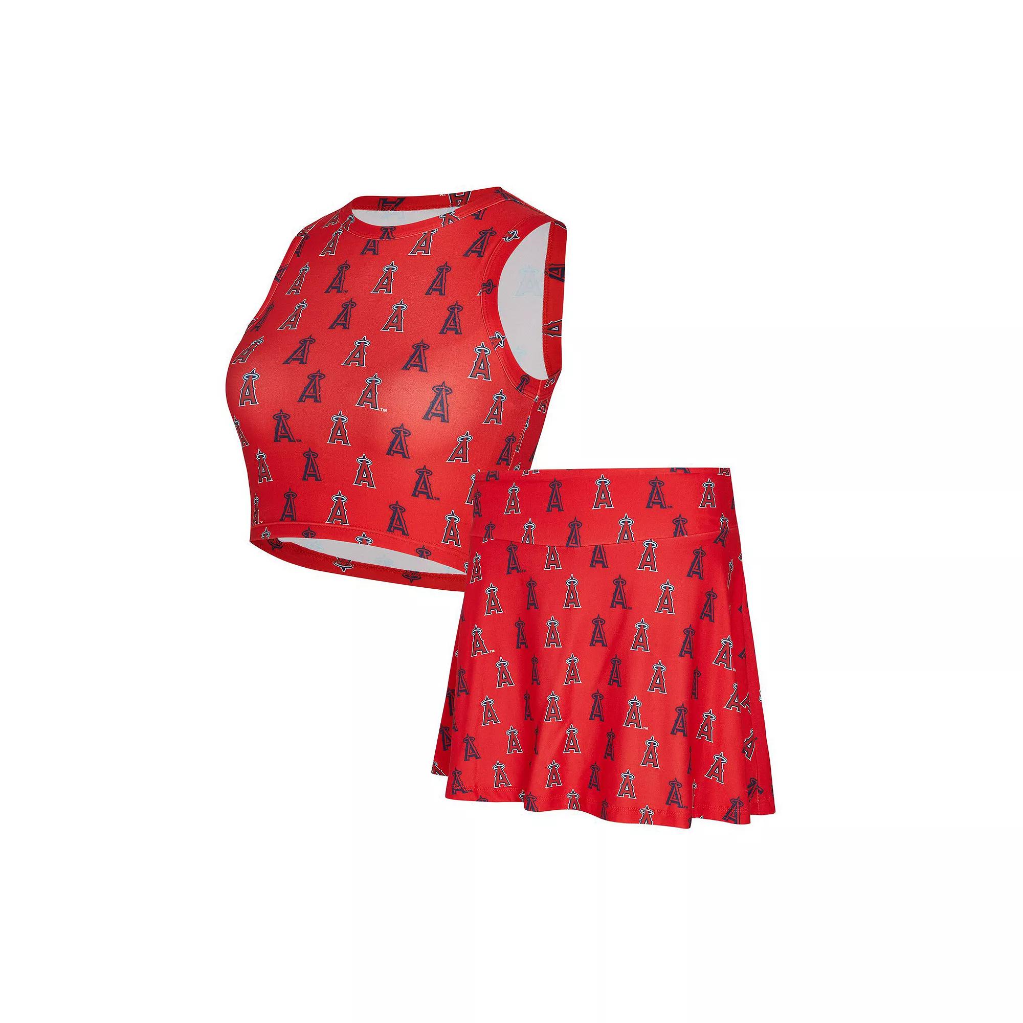 Women's Concepts Sport Red Los Angeles Angels Knit Tank Top & Skort Set,  Product Image