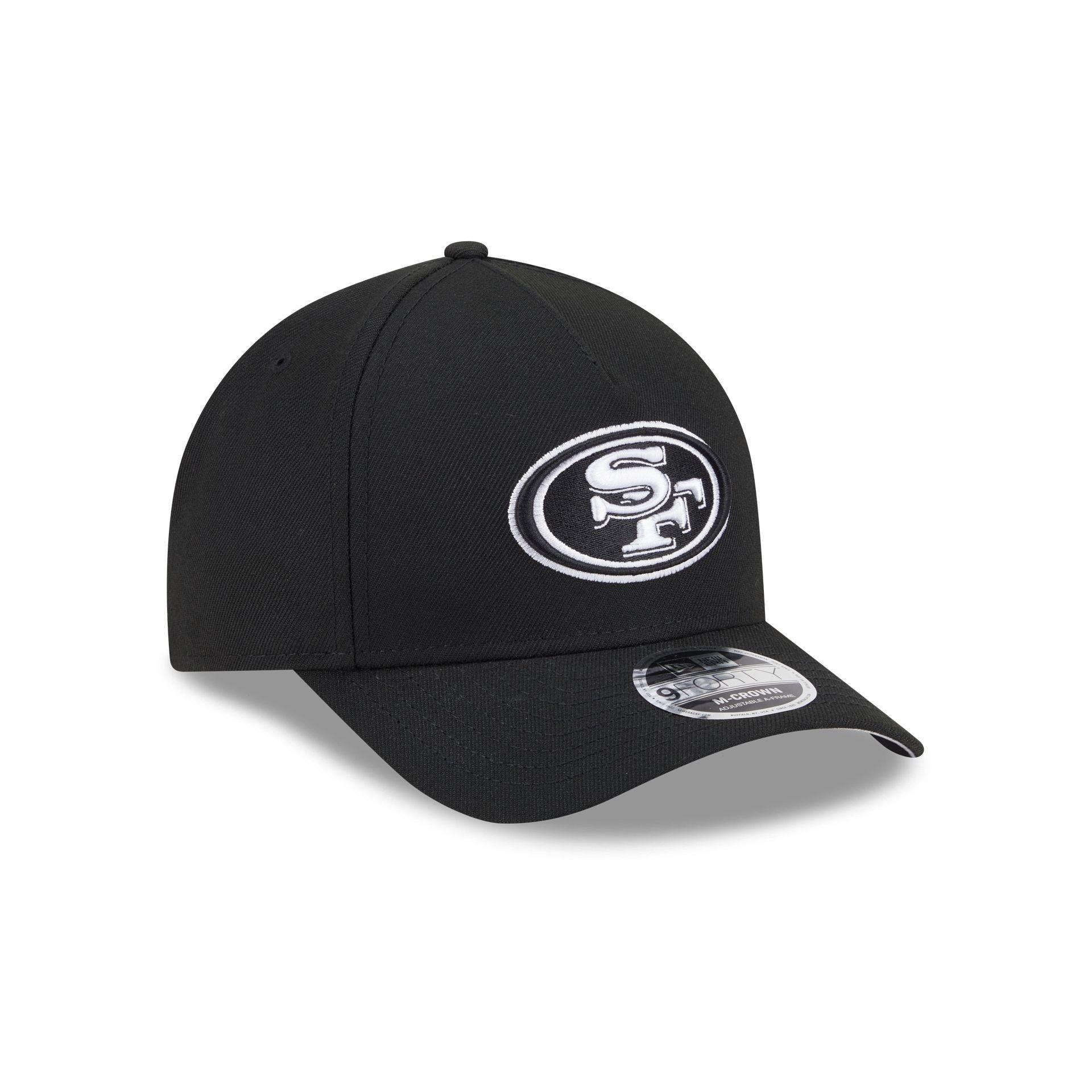 San Francisco 49ers Black & White 9FORTY M-Crown A-Frame Snapback Hat Male Product Image