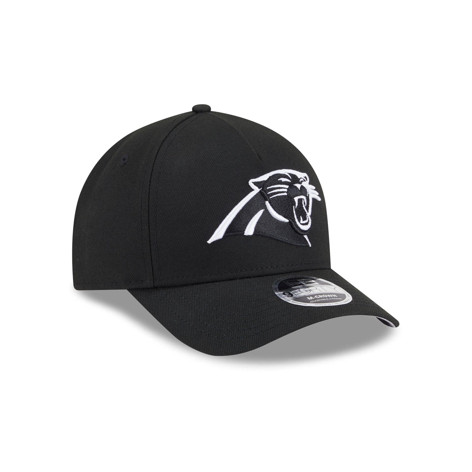 Carolina Panthers Black & White 9FORTY M-Crown A-Frame Snapback Hat Male Product Image