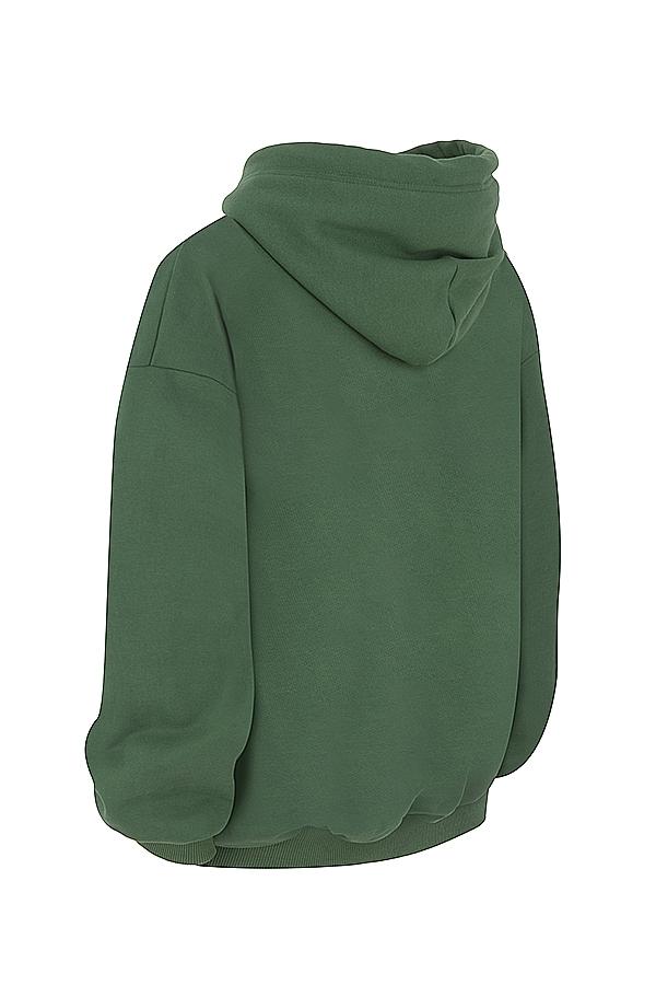 Halo  moss cotton fleece-back oversized hoodie Product Image