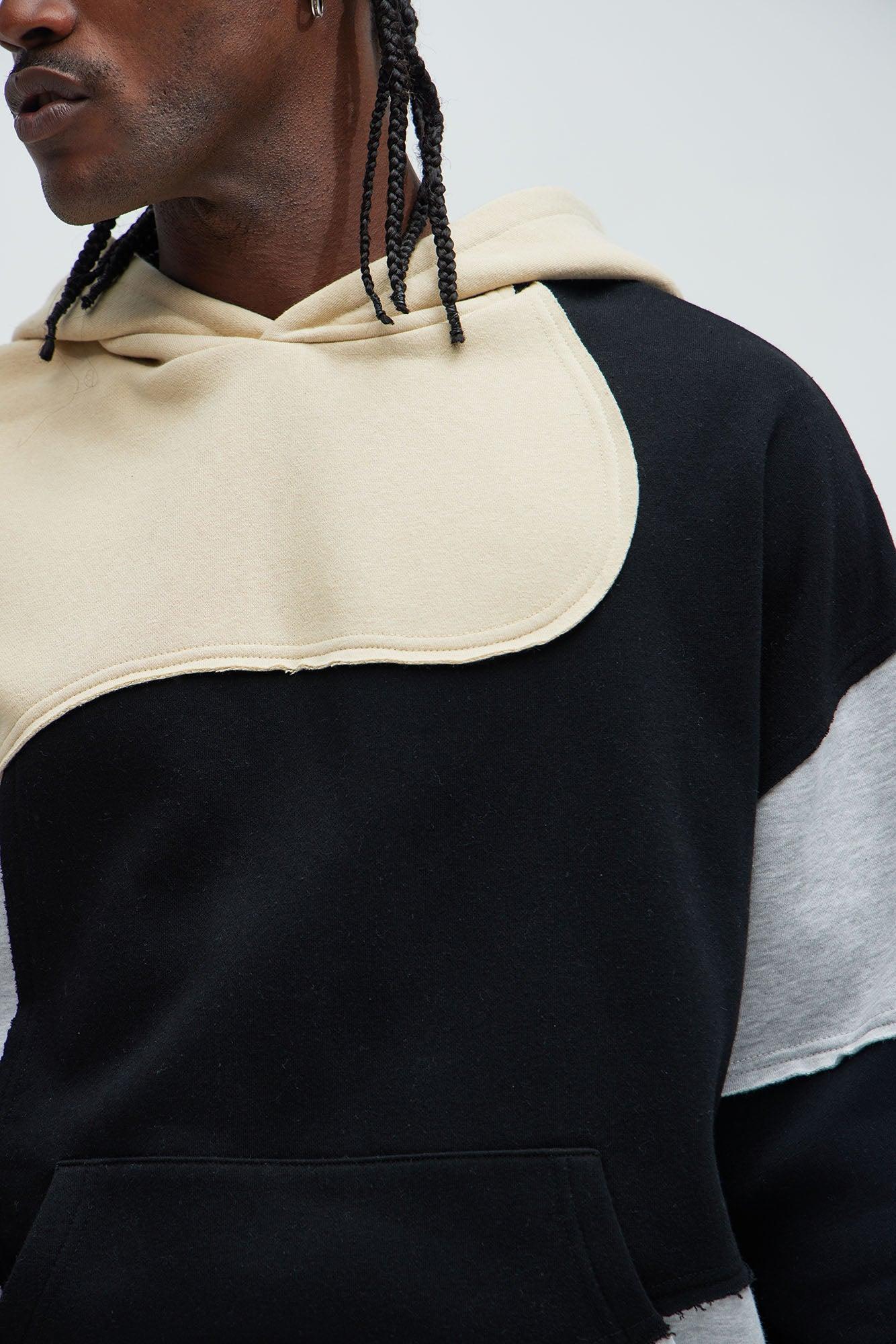 Tyson Awaken Oversized Color Block Hoodie - Black/combo Product Image