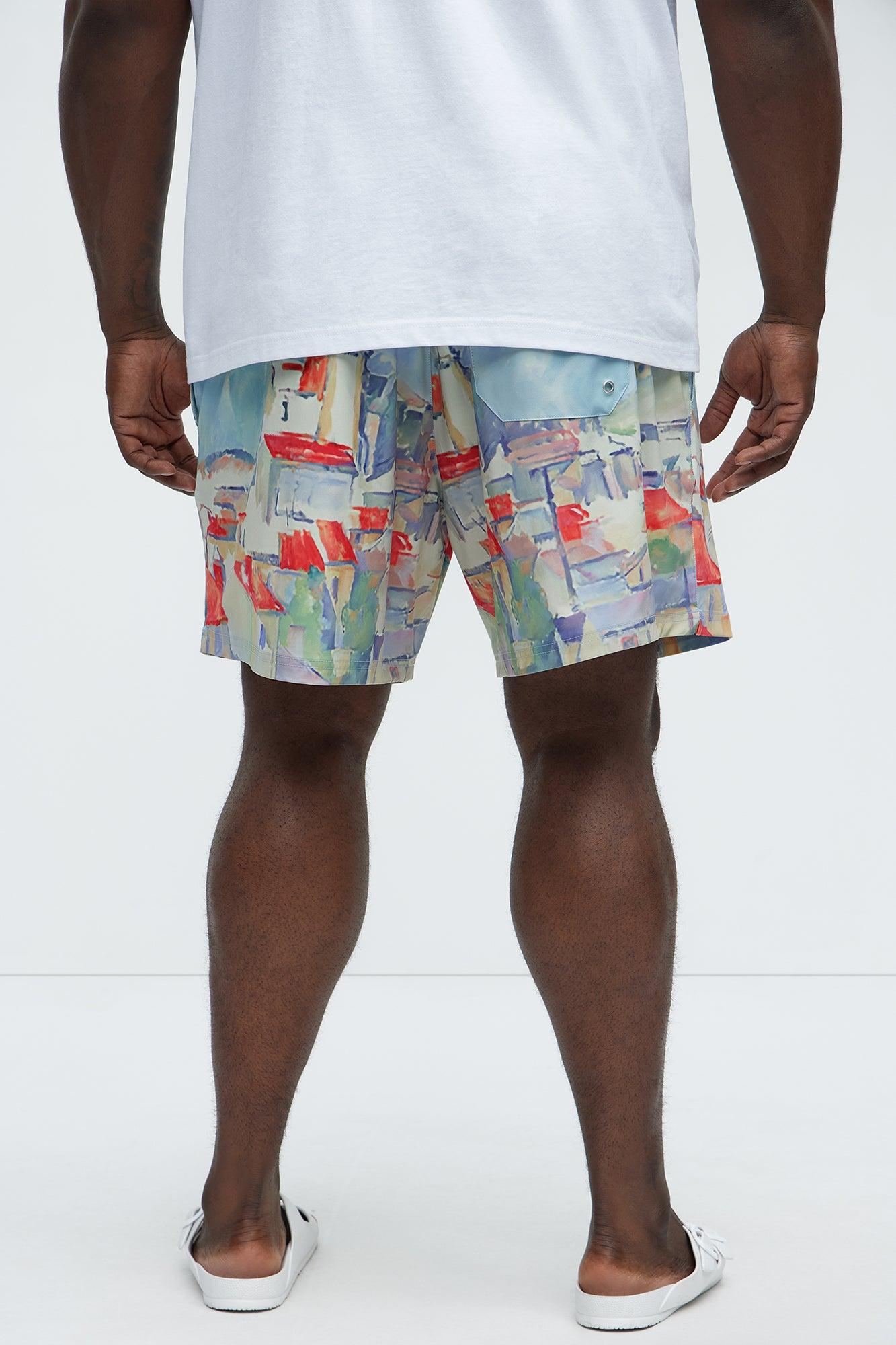 Watercolor City Printed Swim Classic Trunk - Multi Color Product Image