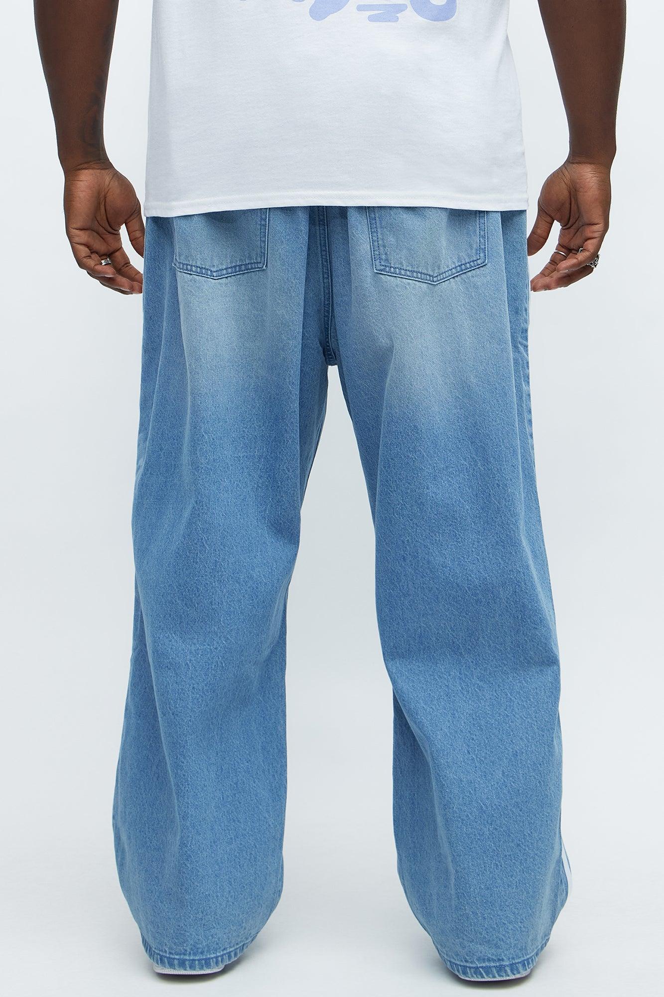 Running These Streets Baggy Jeans - Light Blue Wash Male Product Image