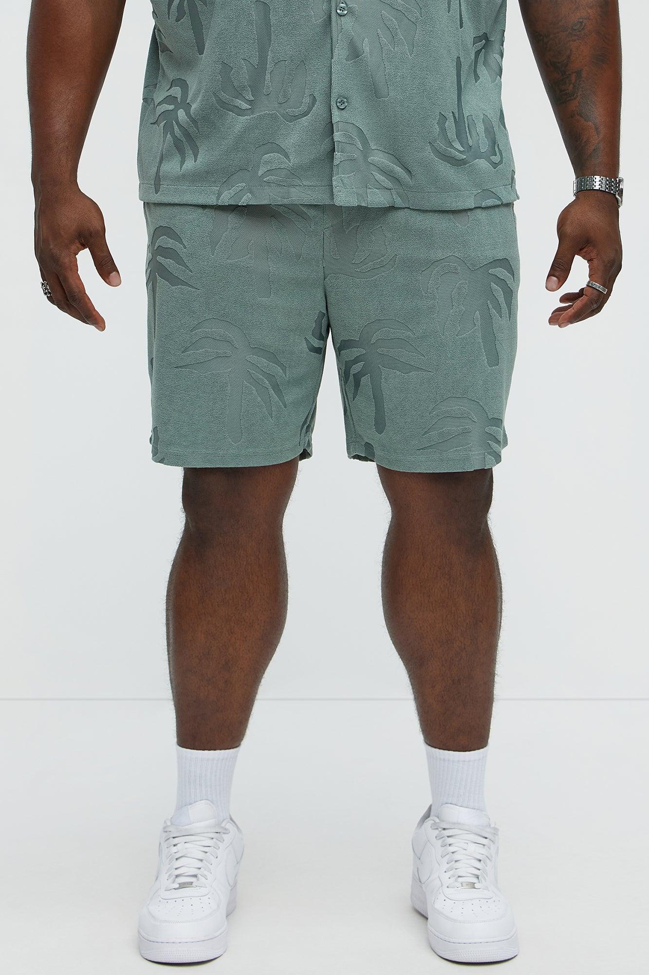 Tropical Trees Relaxed Shorts - Sage Product Image